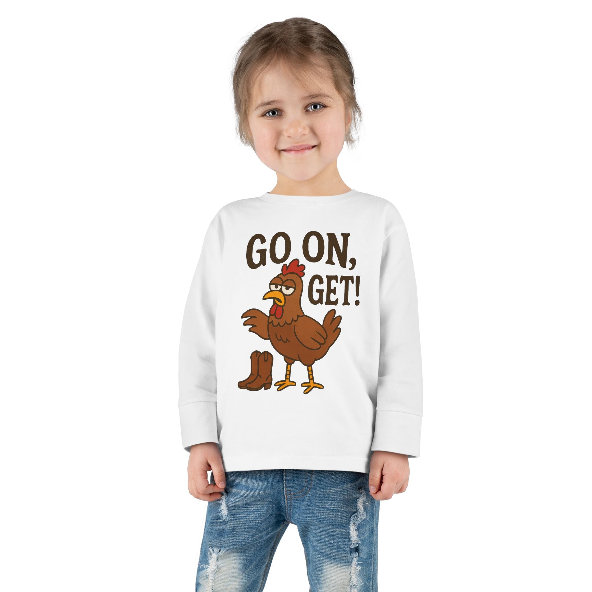 Go On Get Funny Chicken Youth Shirt