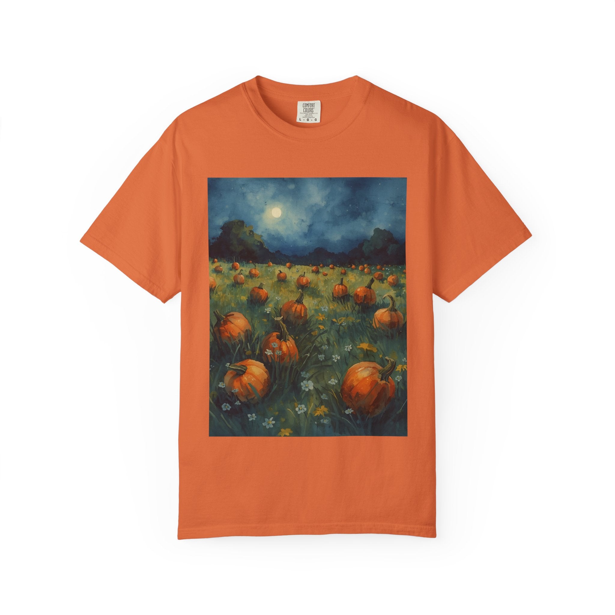 Autumn Pumpkin Field T-shirt | Unisex Fall Tee, Cozy Graphic Shirt, Halloween Gift, Harvest Fashion, Seasonal Wear, Pumpkin Lovers