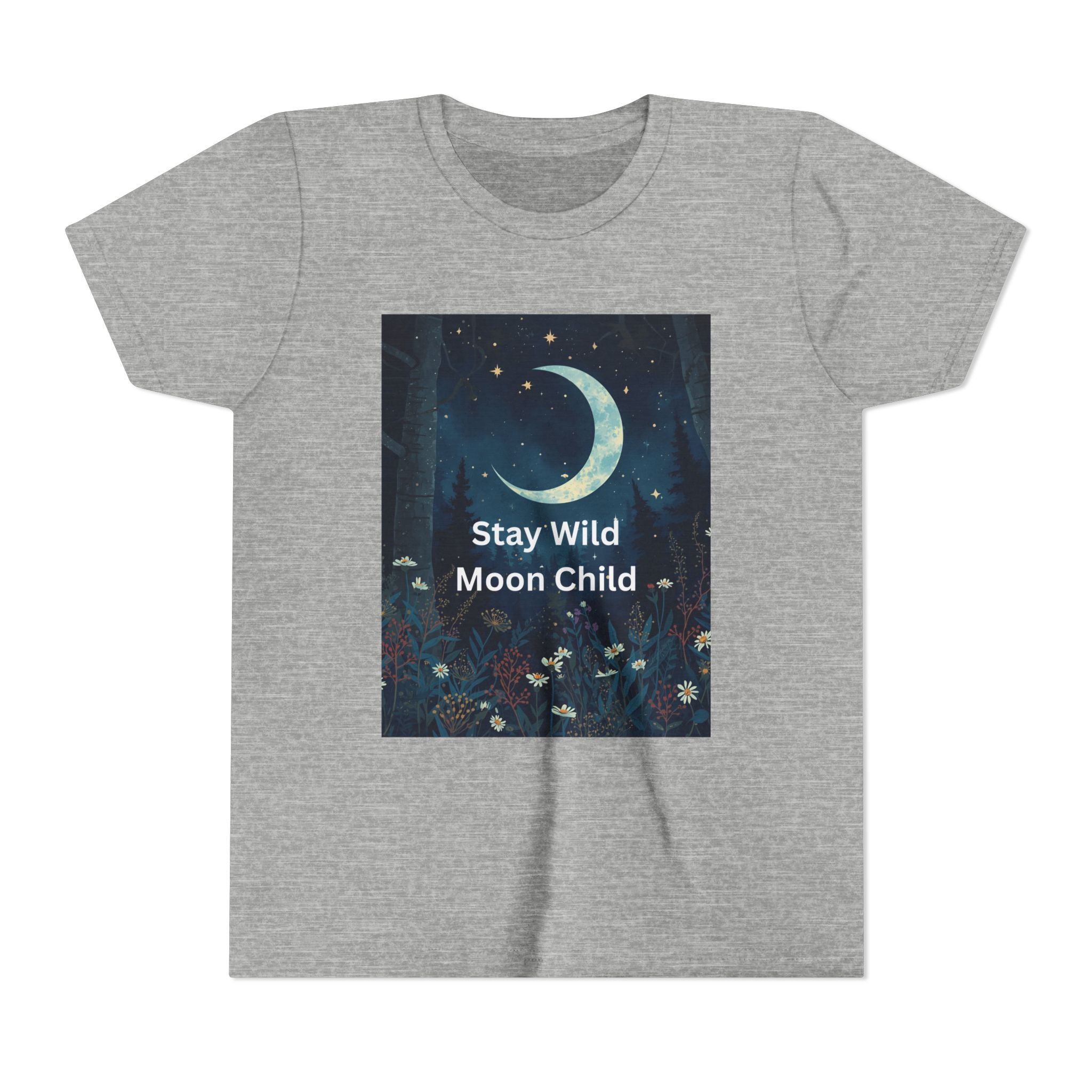 Stay Wild Moon Child Youth Tee - Adventure Tee, Nature Inspired Shirt, Cute Kids Clothing, Gift for Young Explorers, Eco-Friendly Tee