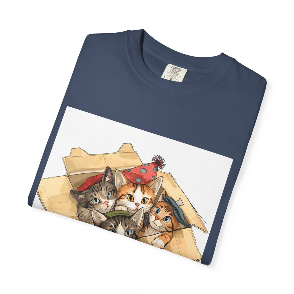 Cute Kittens In Box Unisex Garment-Dyed T-shirt