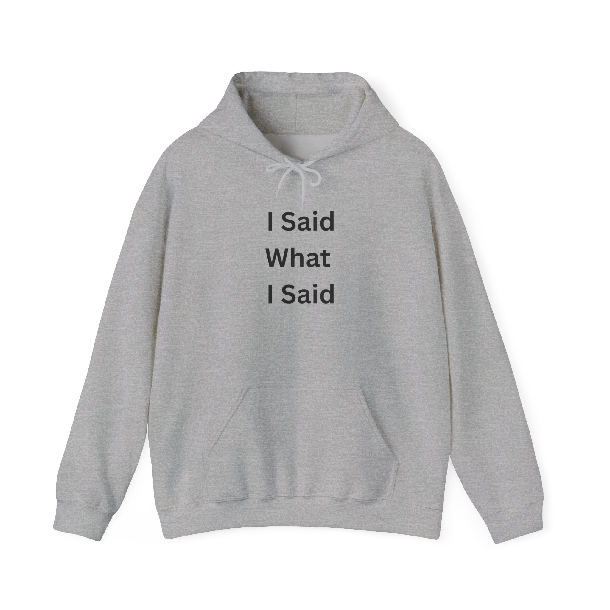 I Said What I Said Hoodie - Unisex Heavy Blend™ Sweatshirt, Motivational Quote Hoodie, Casual Wear, Gift for Friends, Cozy Style