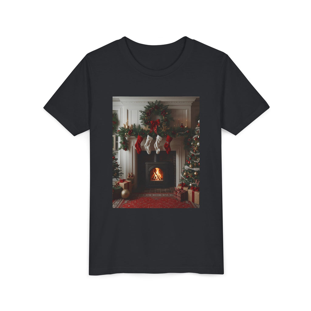 Cozy Christmas Youth Tee, Holiday Gift for Kids, Festive Short Sleeve Shirt, Winter Wear, Family Photos, Christmas Apparel