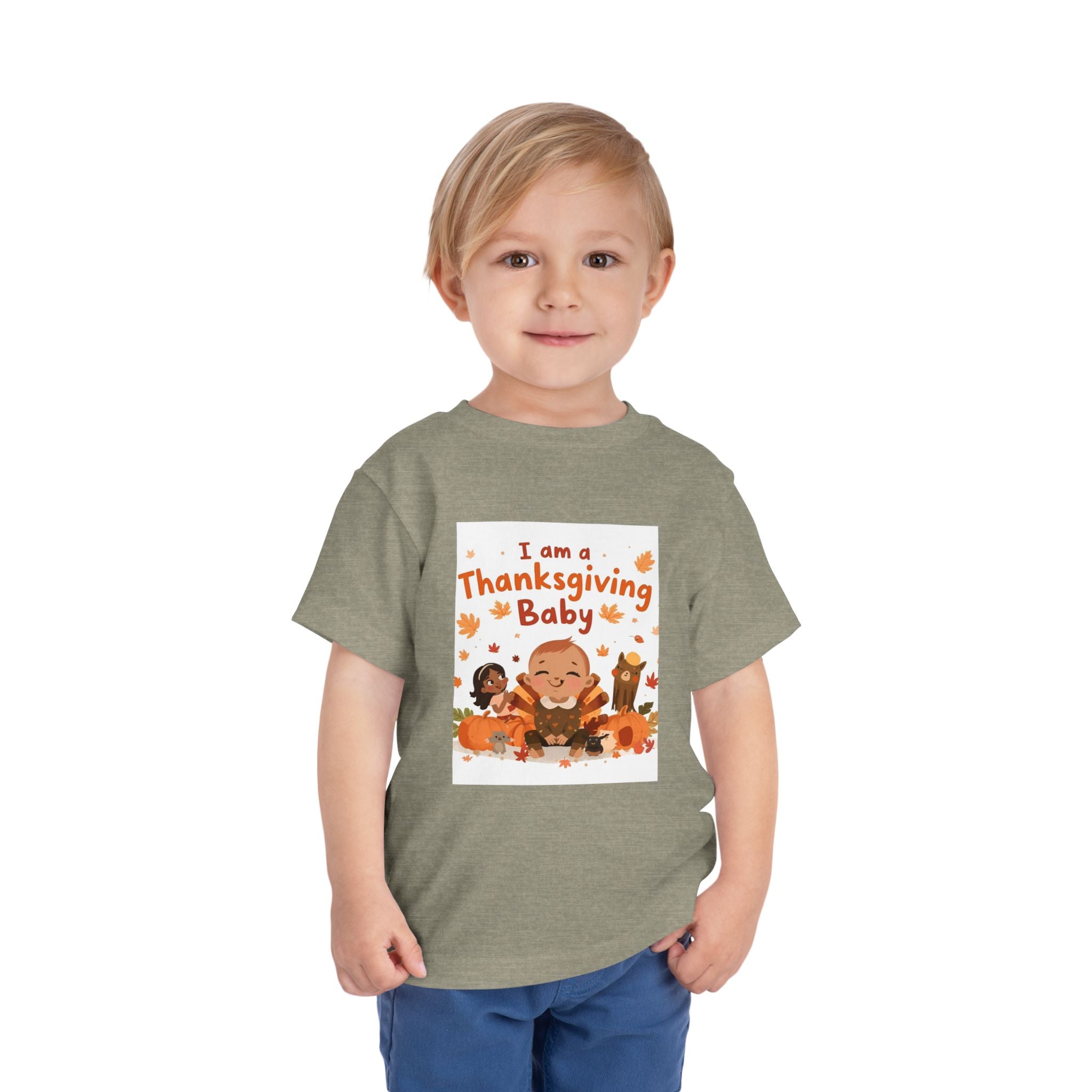 I Am A Thanksgiving Baby Toddler Short Sleeve Tee