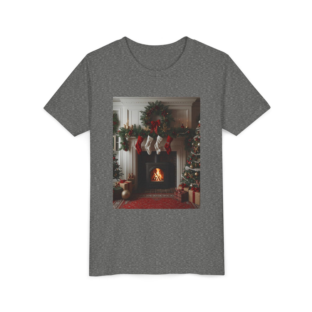Cozy Christmas Youth Tee, Holiday Gift for Kids, Festive Short Sleeve Shirt, Winter Wear, Family Photos, Christmas Apparel