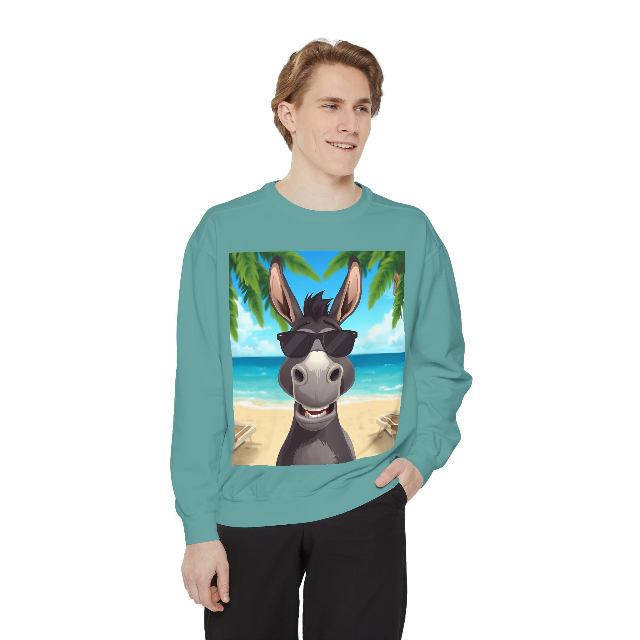 Donkey Beach Vibe Unisex Garment-Dyed Sweatshirt