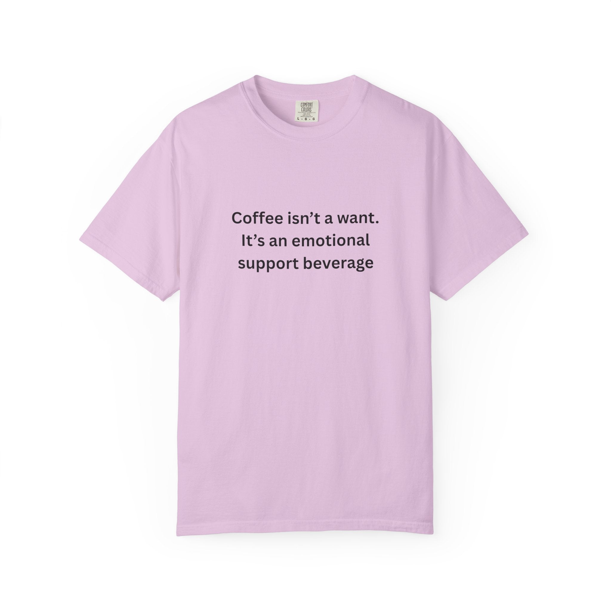 Coffee Support Unisex T-shirt, Emotional Support Beverage Tee, Gift for Coffee Lovers, Casual Wear, Funny Coffee Shirt