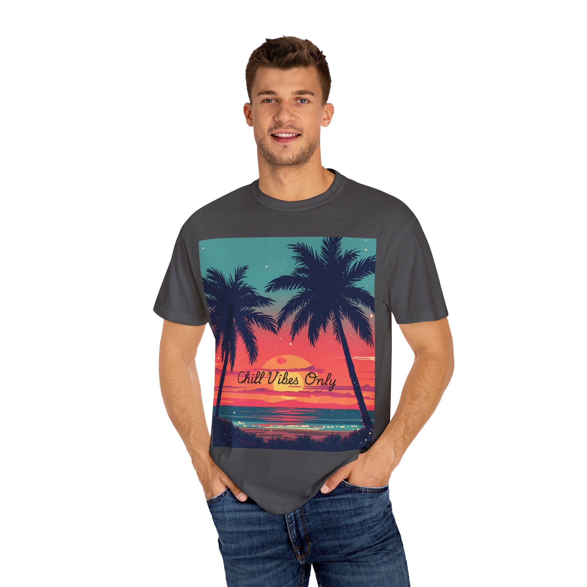 Tropical Sunset Unisex Garment-Dyed T-shirt