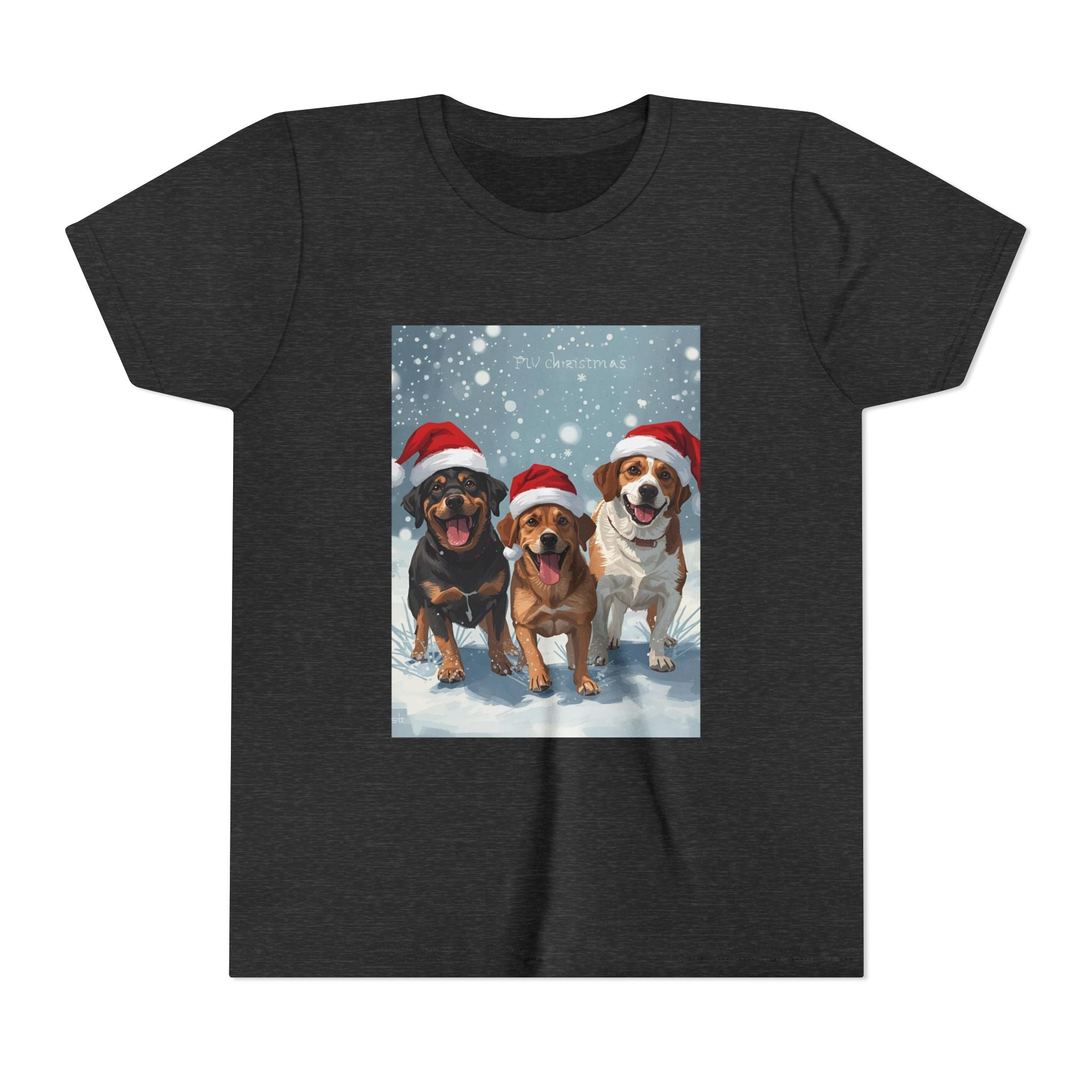 Cute Christmas Dogs Youth Short Sleeve Tee