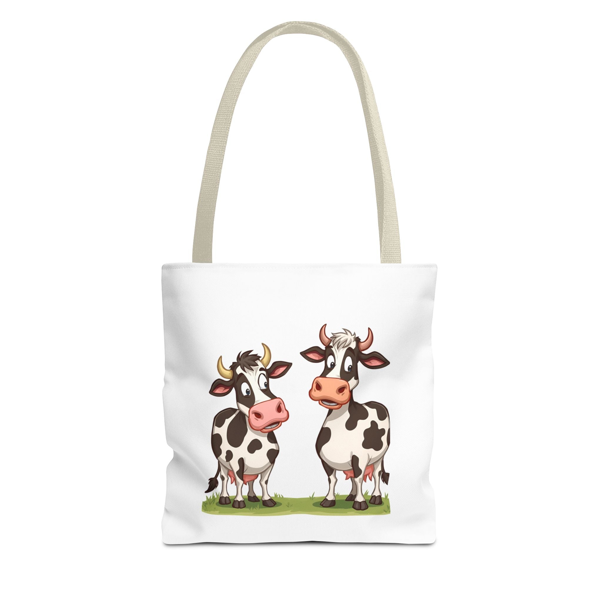 Cute Cow Print Tote Bag, Reusable Shopping Bag, Farmer's Market Tote, Animal Lover Gift, Floral Cow Pattern Bag