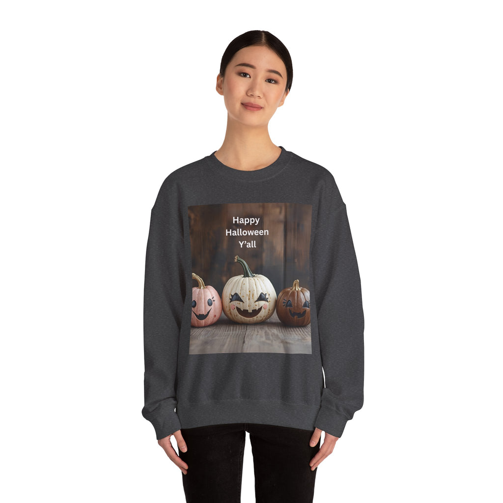 Halloween Pumpkin Sweatshirt, Fall Fashion, Cozy Crewneck, Unisex Apparel, Halloween Gift, Seasonal Style