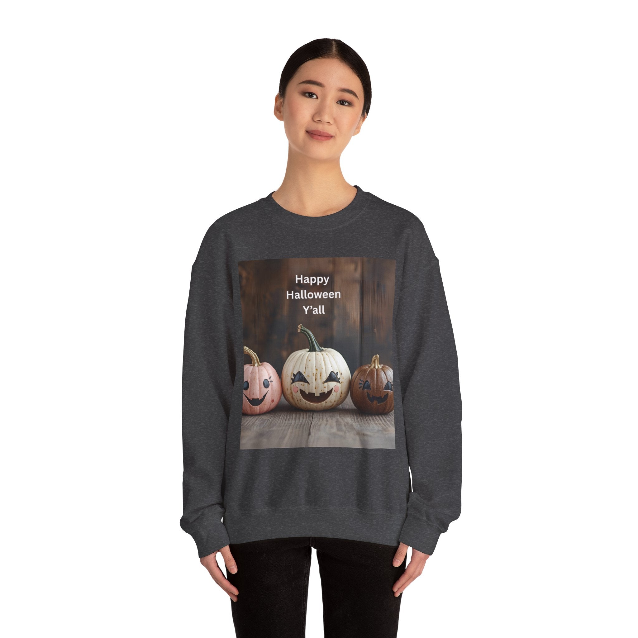 Halloween Pumpkin Sweatshirt, Fall Fashion, Cozy Crewneck, Unisex Apparel, Halloween Gift, Seasonal Style
