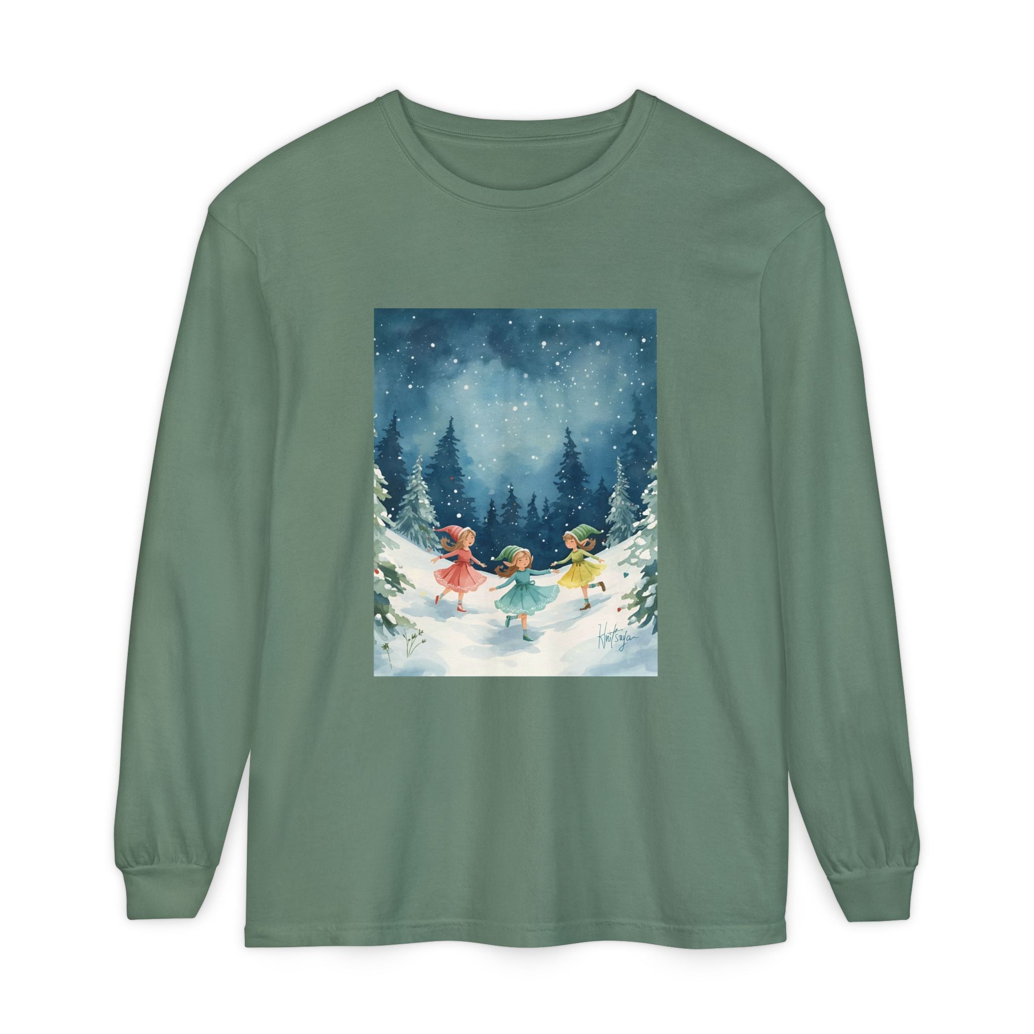 Winter Wonderland Long Sleeve T-Shirt, Cozy Graphic Tee, Perfect for Holidays, Gift for Her, Winter Apparel, Seasonal Fashion