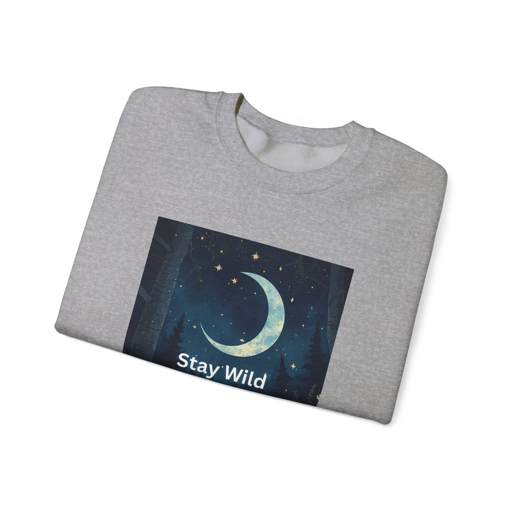 Stay Wild Moon Child Sweatshirt | Cozy Unisex Crewneck | Perfect for Nature Lovers, Festival Goers, and Everyday Comfort