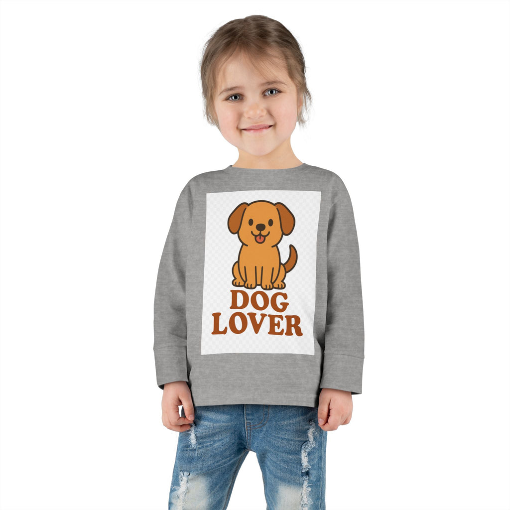 Toddler Dog Lover Long Sleeve Tee - Cute Pet Gift, Kids Animal Shirt, Birthday Present, Dog Theme Apparel, Puppy Enthusiast Gift