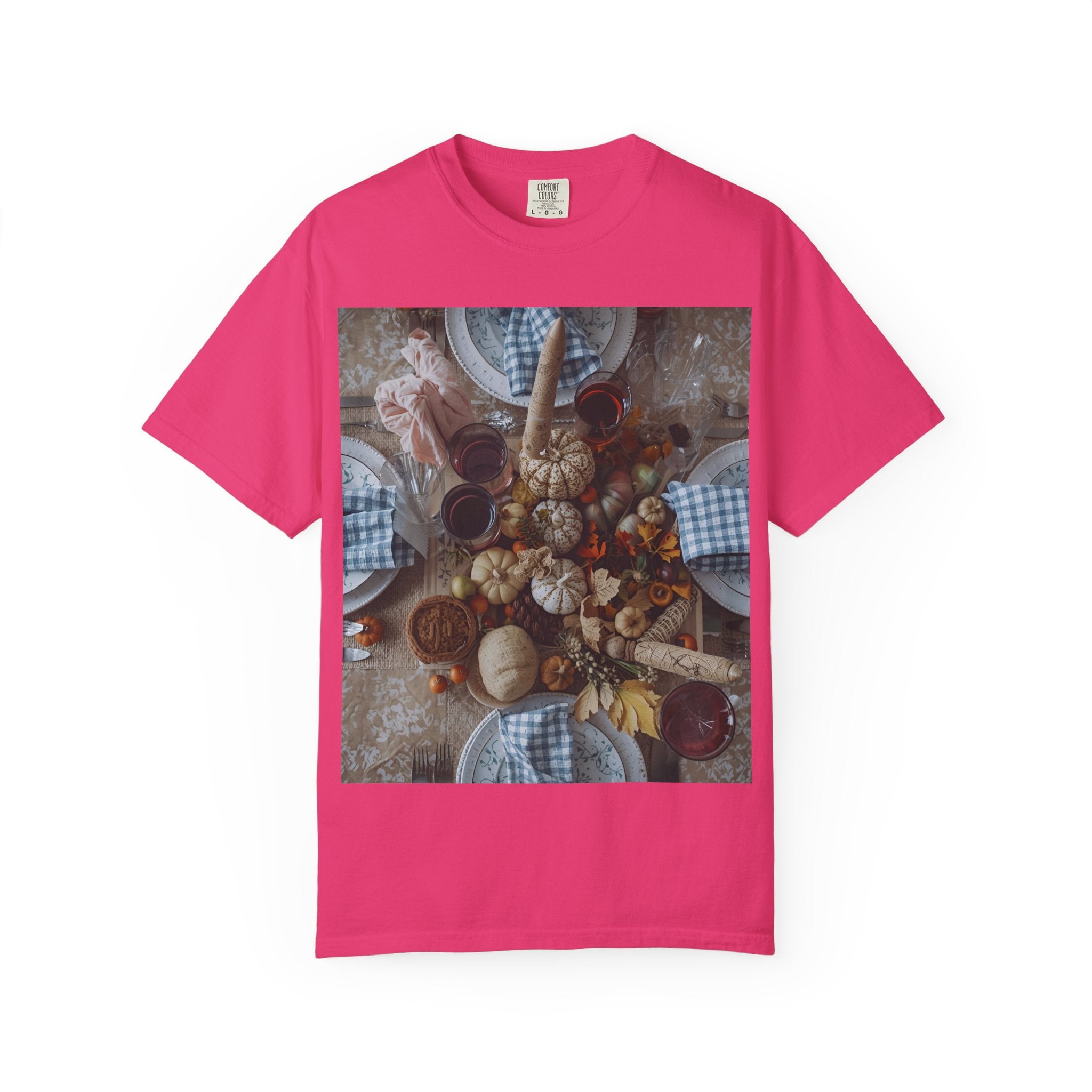 Rustic Gatherings Feast Unisex T-Shirt | Cozy Fall Apparel, Thanksgiving Casual Wear, Gift for Food Lovers, Unique Kitchen Decor, Autumn Gathering Tee