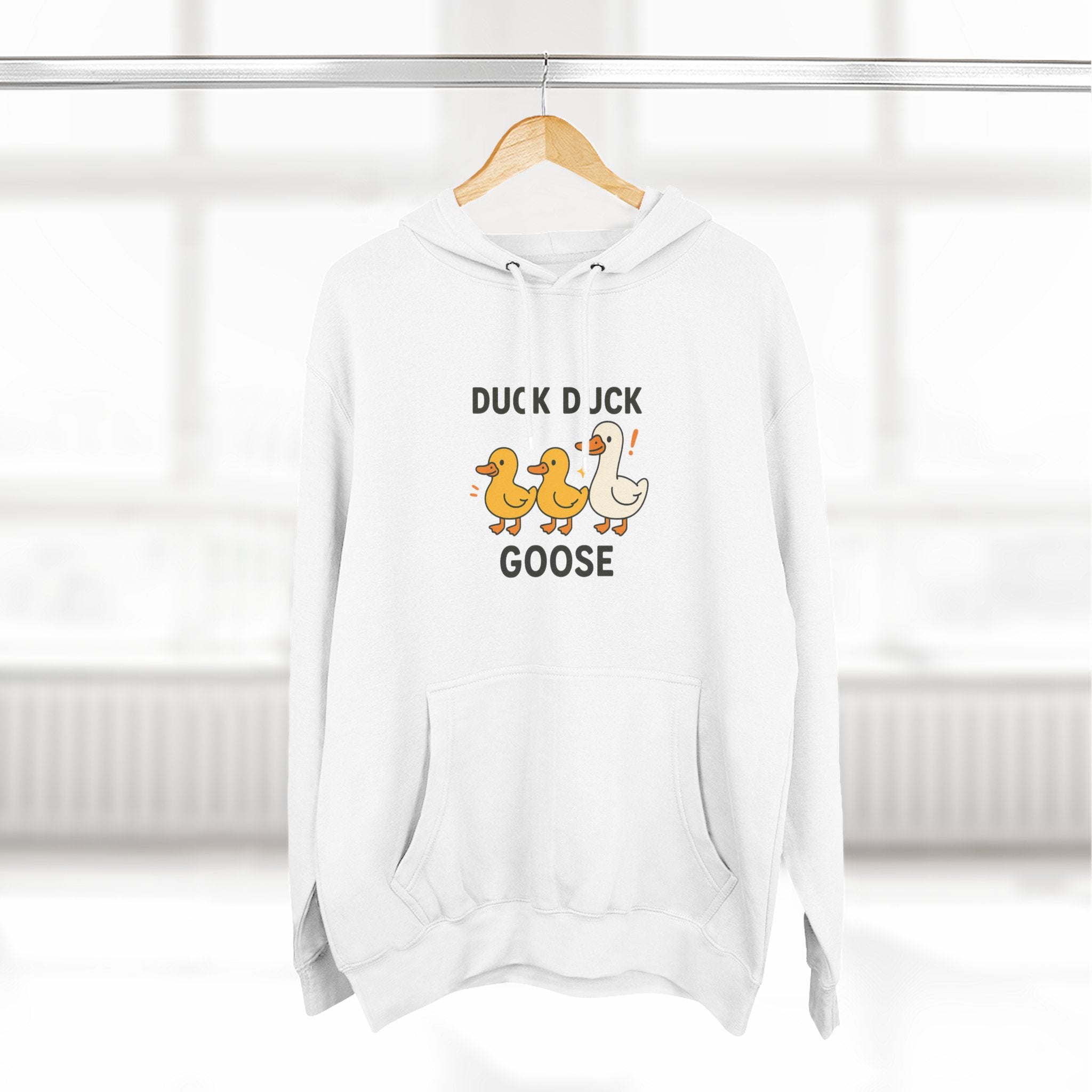 Cute Duck Duck Goose Hoodie, Funny Fleece Sweatshirt, Gift for Kids and Adults, Perfect for Fall and Casual Wear