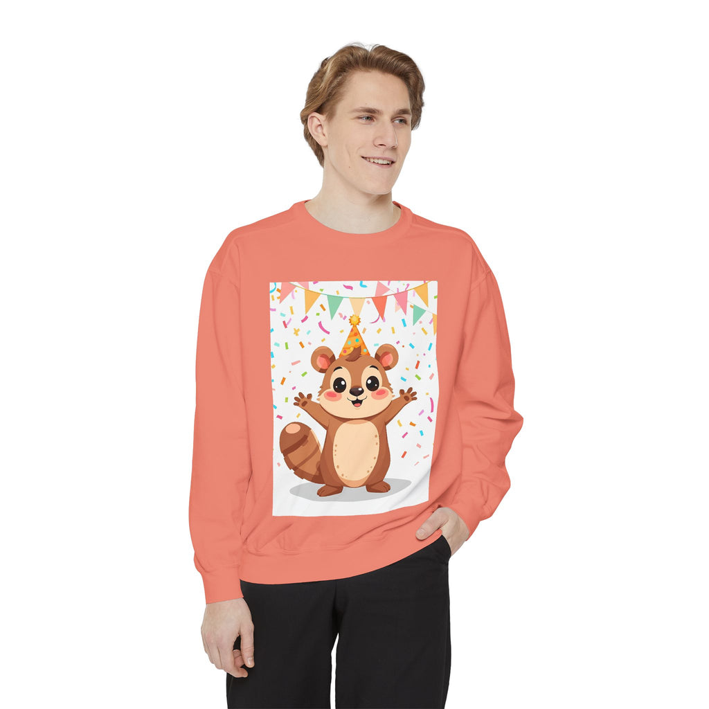 Party Animal With Squirl Unisex Garment-Dyed Sweatshirt