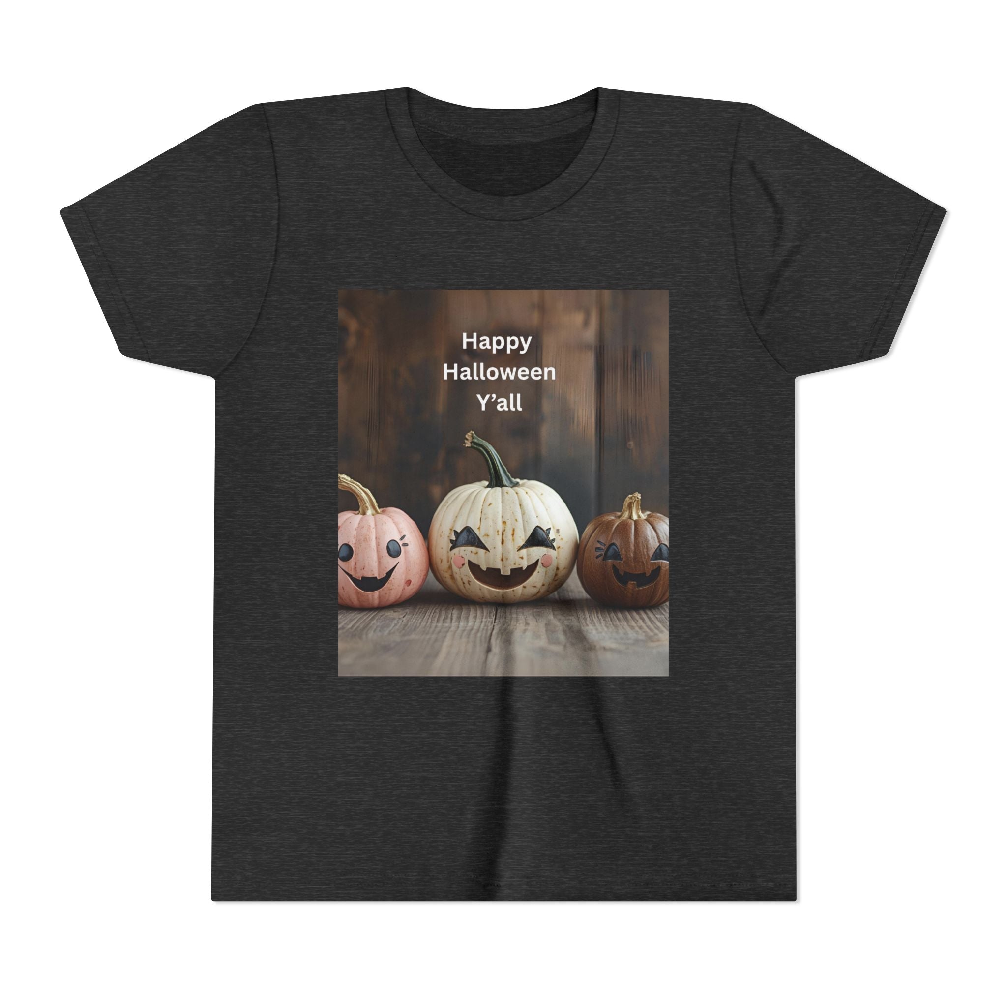 Happy Halloween Youth Tee, Kids Halloween Shirt, Pumpkin T-Shirt, Fall Festival Apparel, Trick or Treat Wear, Spooky Season Top