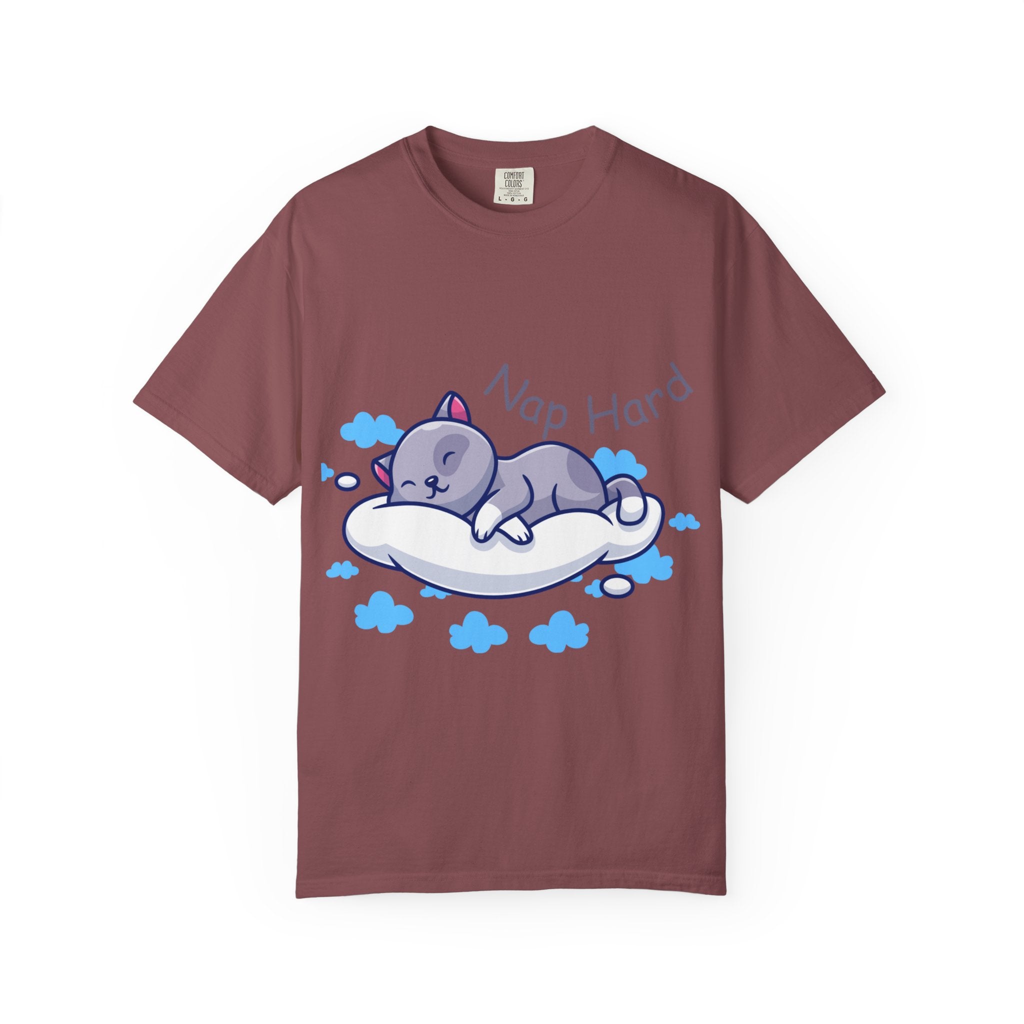 Cozy Cat Nap Hard Unisex Garment-Dyed T-shirt, Cat Lover Gift, Cozy Casual Tee, Funny Nap Shirt, Perfect for Pet Owners, Lightweight Summer Top