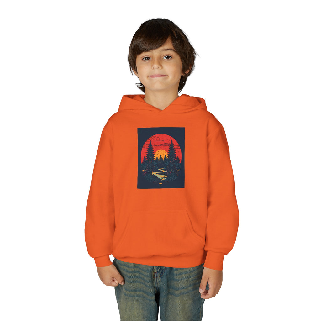 Nature Inspired Forest Youth Heavy Blend Hooded Sweatshirt