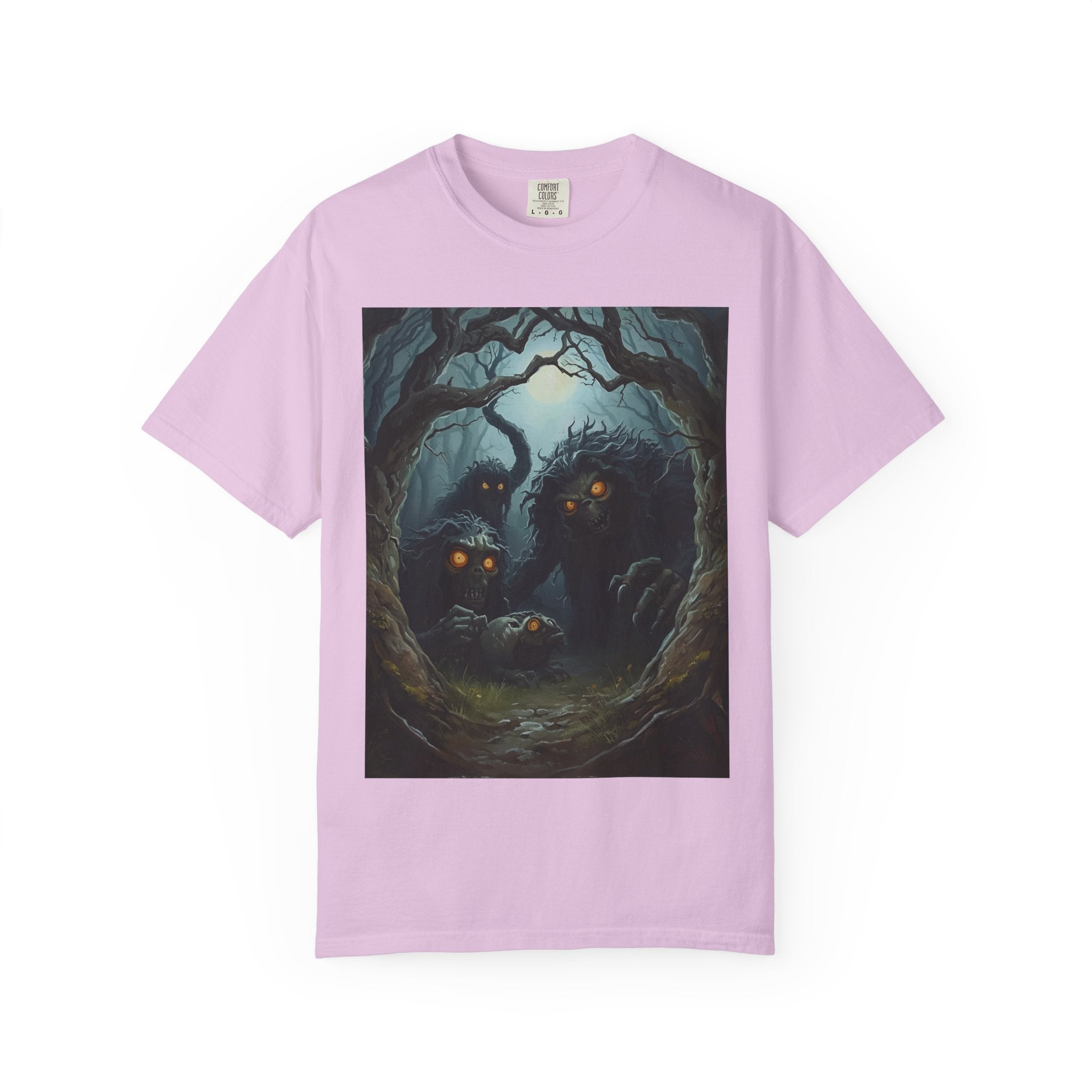 Spooky Mysterious Forest Graphic T-Shirt, Unisex Tee, Nature Lover Gift, Halloween Apparel, Unique Artwear