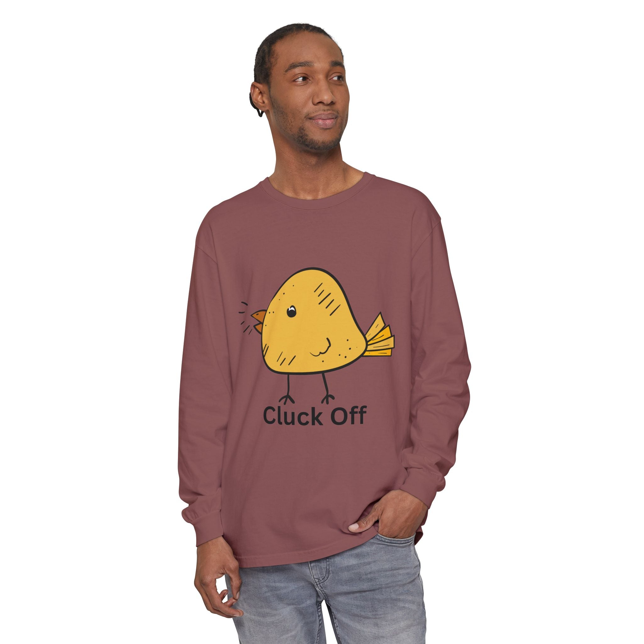 Cluck Off Unisex Garment-dyed Long Sleeve T-Shirt