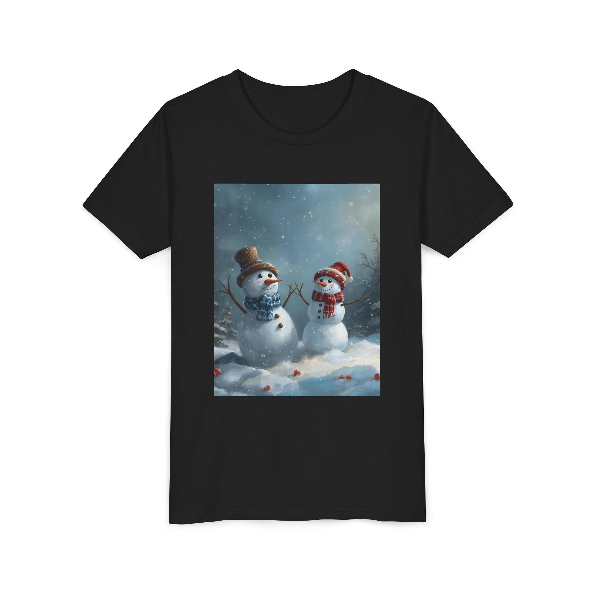 Youth Christmas Snowman Tee, Winter T-Shirt, Christmas Gift, Holiday Apparel, Kids Winter Wear, Cute Snowman Design