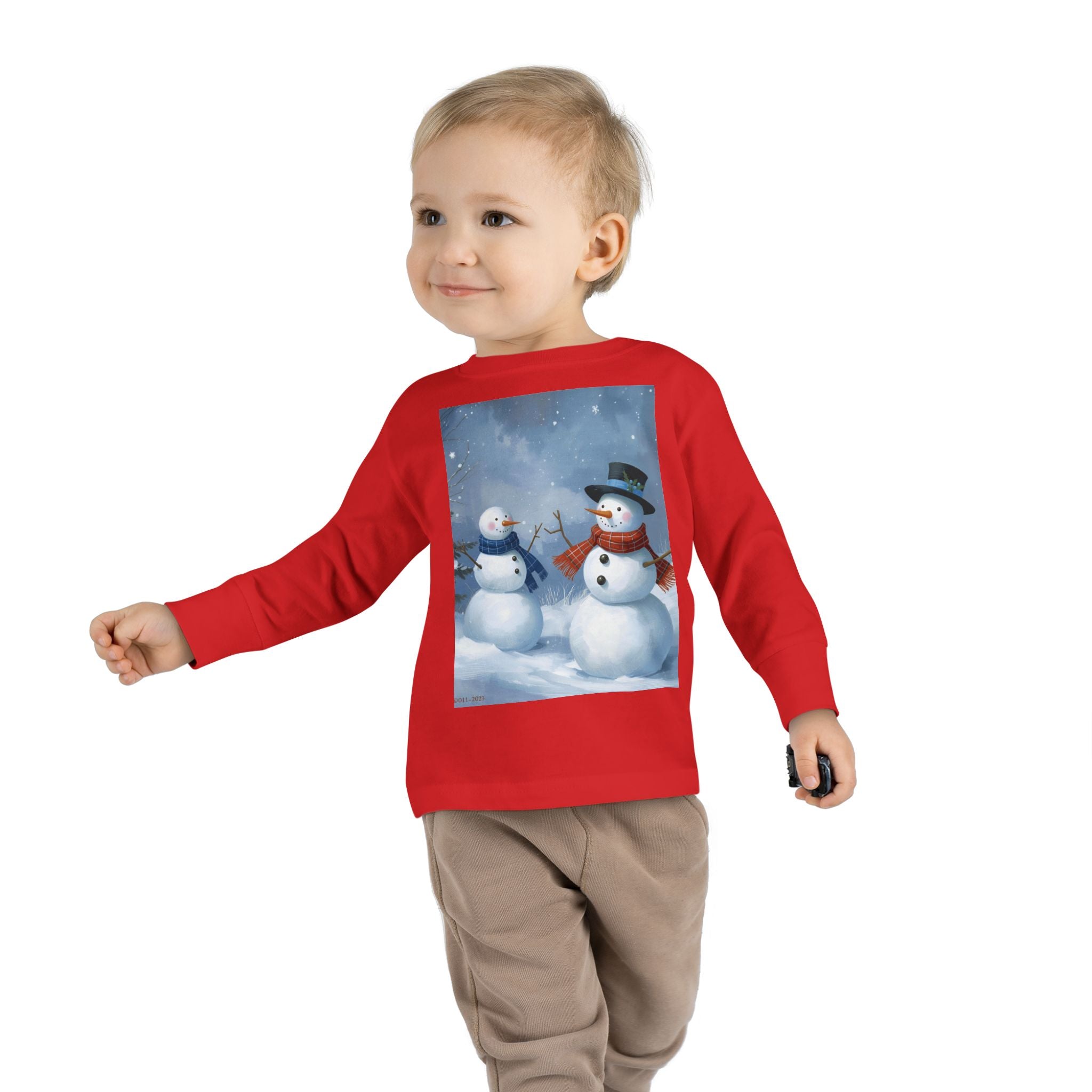 Christmas Snowman Family Toddler Long Sleeve Tee