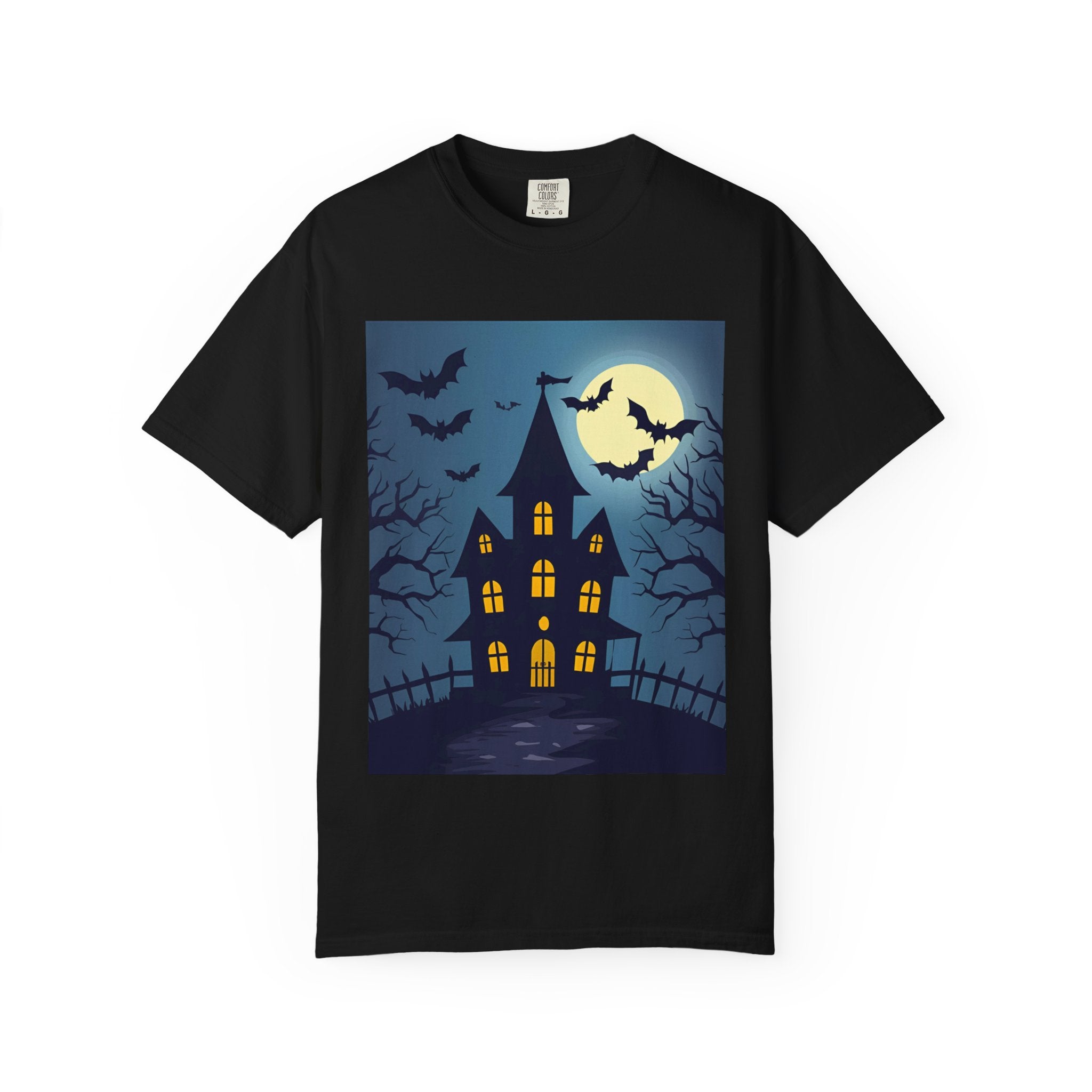 Haunted House T-Shirt, Spooky Halloween Tee, Unisex Shirt, Fall Apparel, Ghostly Graphic Tee, October Celebration Outfit