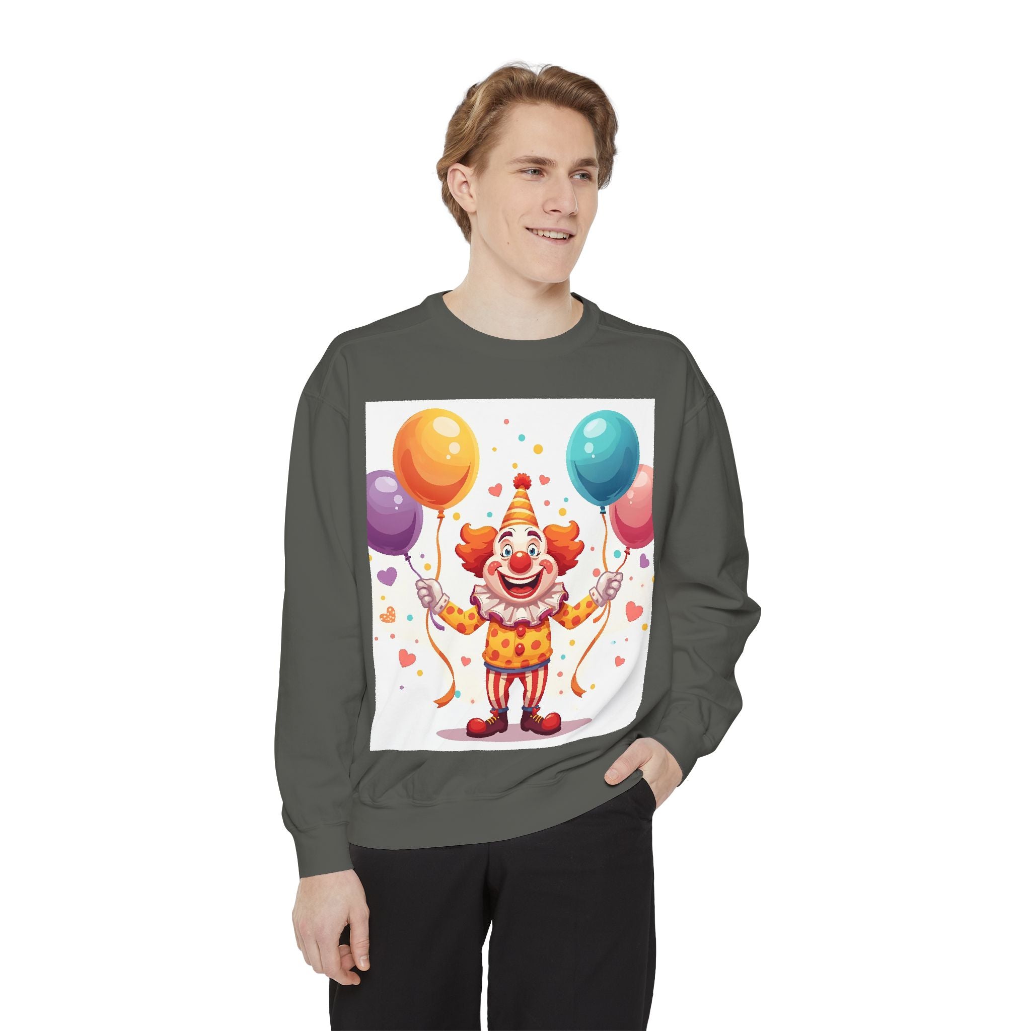 Funny Clown Unisex Garment-Dyed Sweatshirt