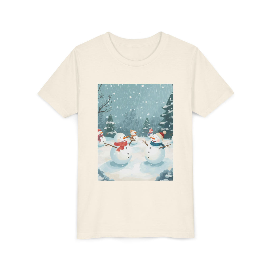 Festive Christmas Snowman Youth Short Sleeve Tee