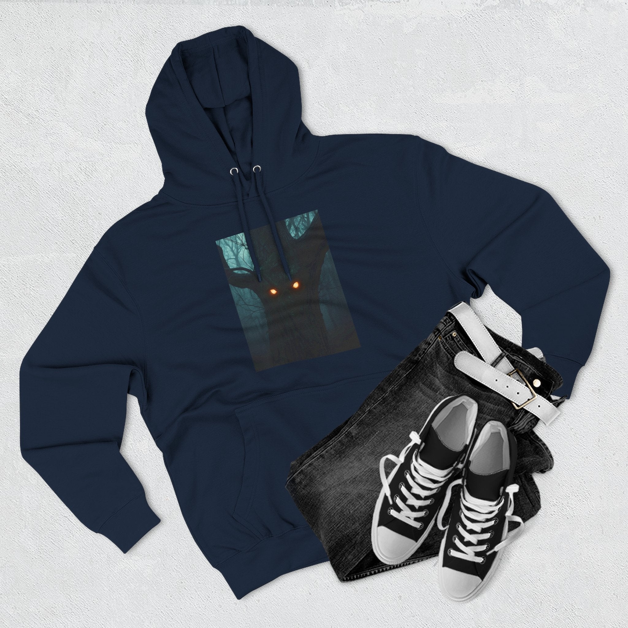Chilling Nighttime Hoodie, Cozy Fleece Sweatshirt, Outdoor Adventure Attire, Perfect for Bonfire Nights, Gifts for Nature Lovers