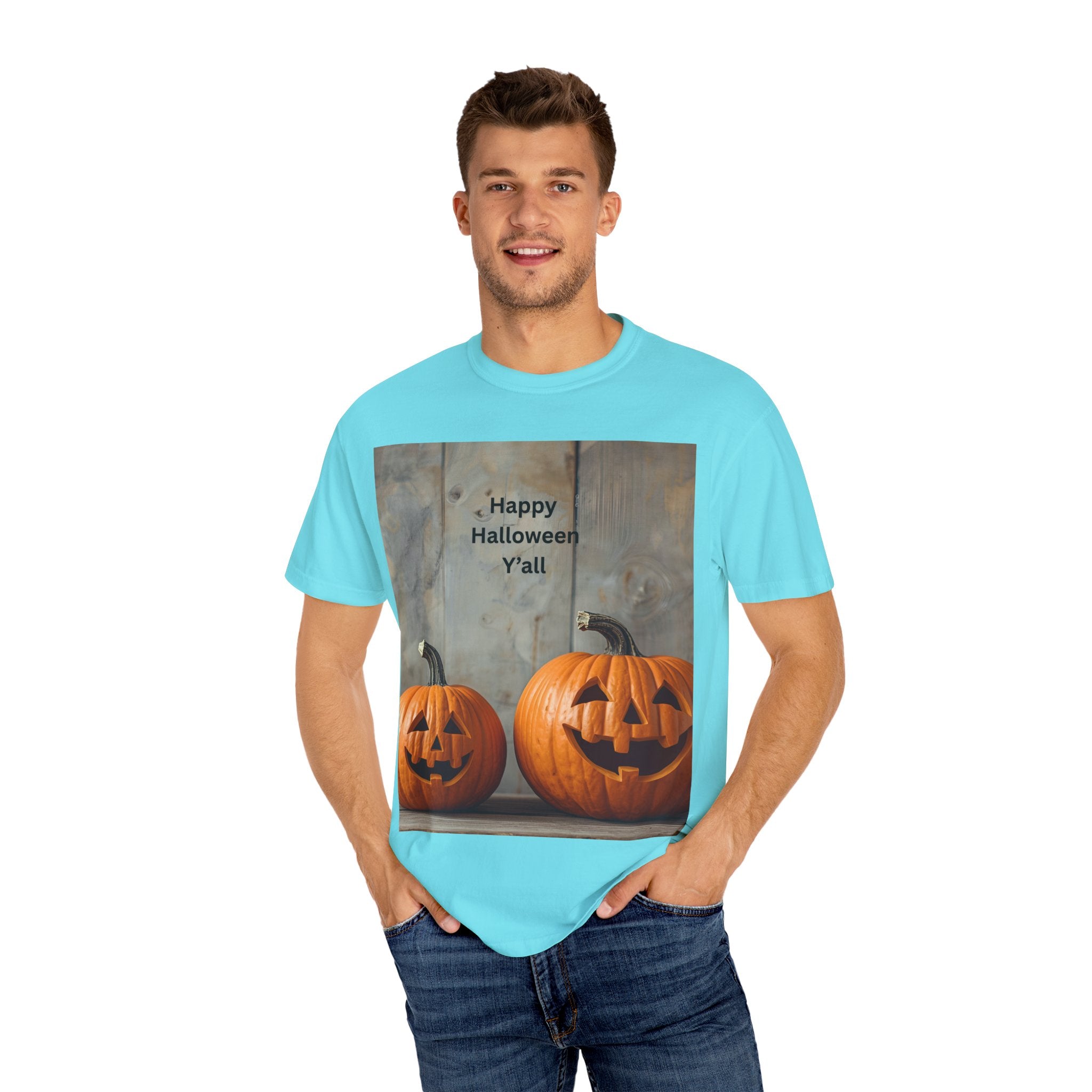 Happy Halloween Unisex T-Shirt, Spooky Fall Tee, Pumpkin Graphic Shirt, Halloween Costume Top, Fall Celebration Wear