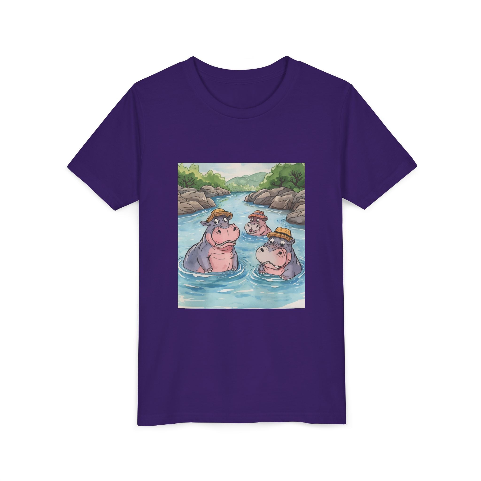 Hippo Cute Youth Short Sleeve Tee