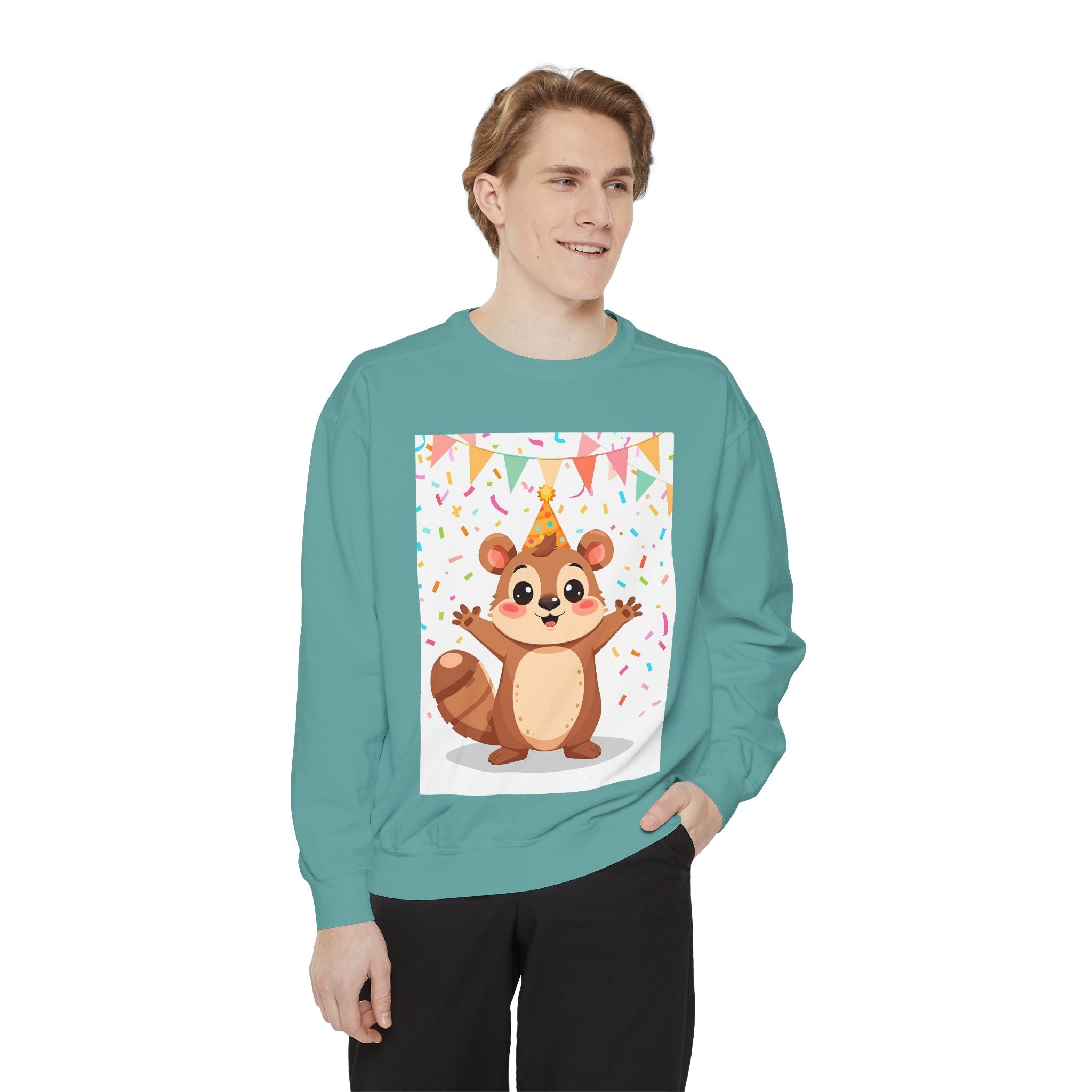 Party Animal With Squirl Unisex Garment-Dyed Sweatshirt