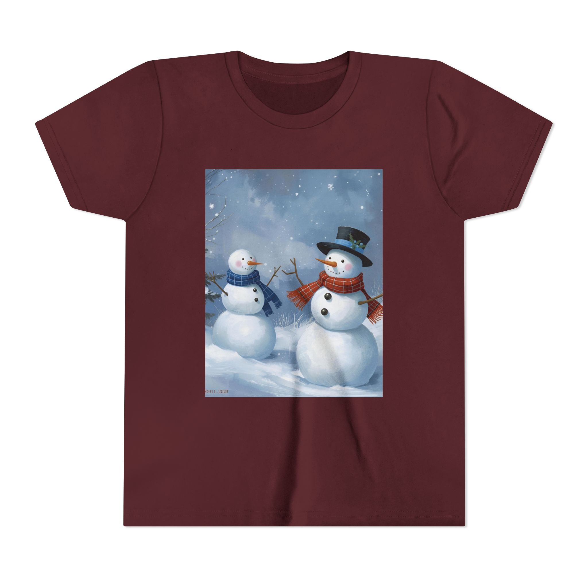 Christmas Snowman Family Youth Short Sleeve Tee