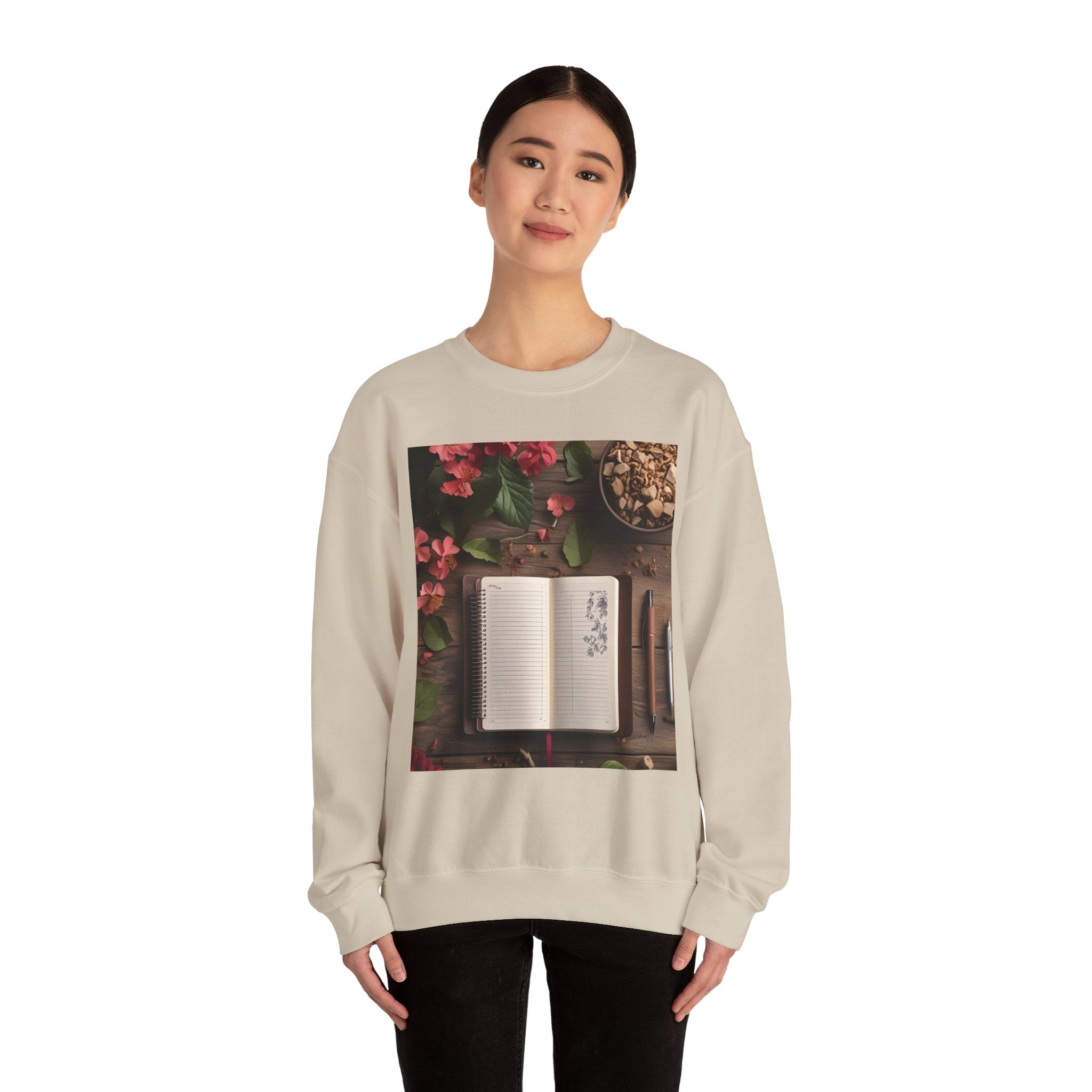 Floral Inspirational Sweatshirt | Cozy Crewneck for Writers, Nature Lovers, Journal Enthusiasts, Perfect Gift for Friends