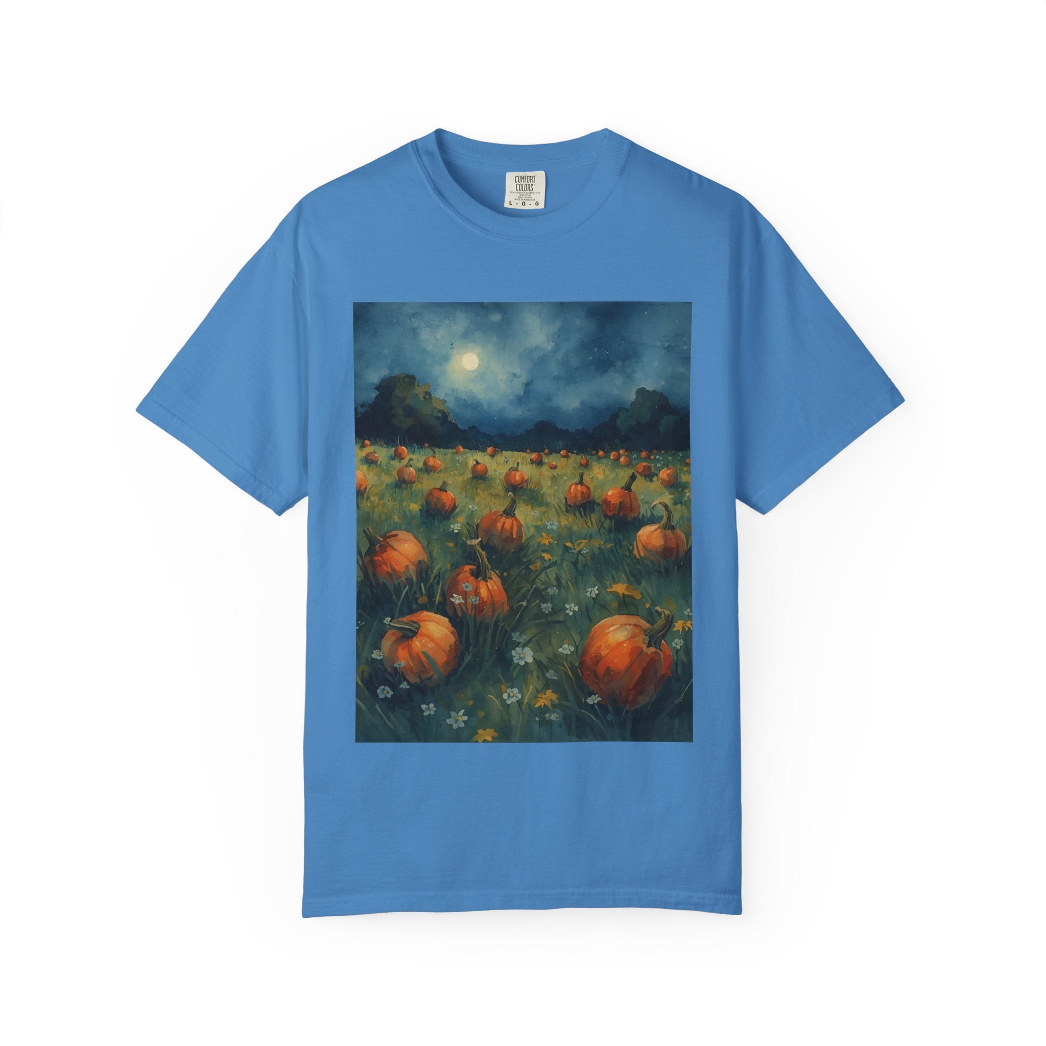 Pumpkin Patch Moonlit T-shirt | Fall Harvest Tee | Halloween Shirt | Unisex Autumn Apparel | Cozy Gift for Pumpkin Lovers
