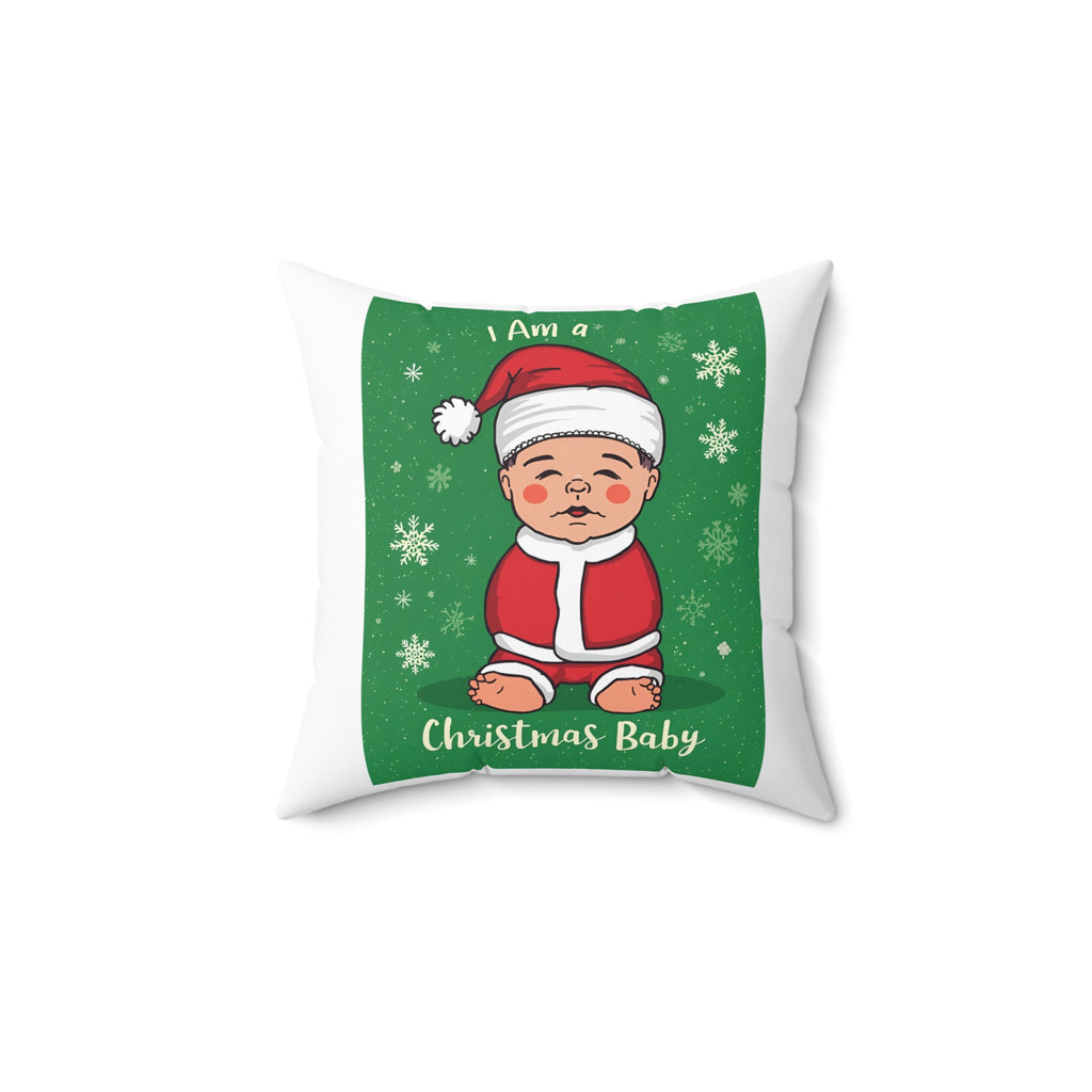 Christmas Baby Pillow, Holiday Decor, Cute Nursery Cushion, Baby Shower Gift, Child's Room Accent, Festive Home Decor
