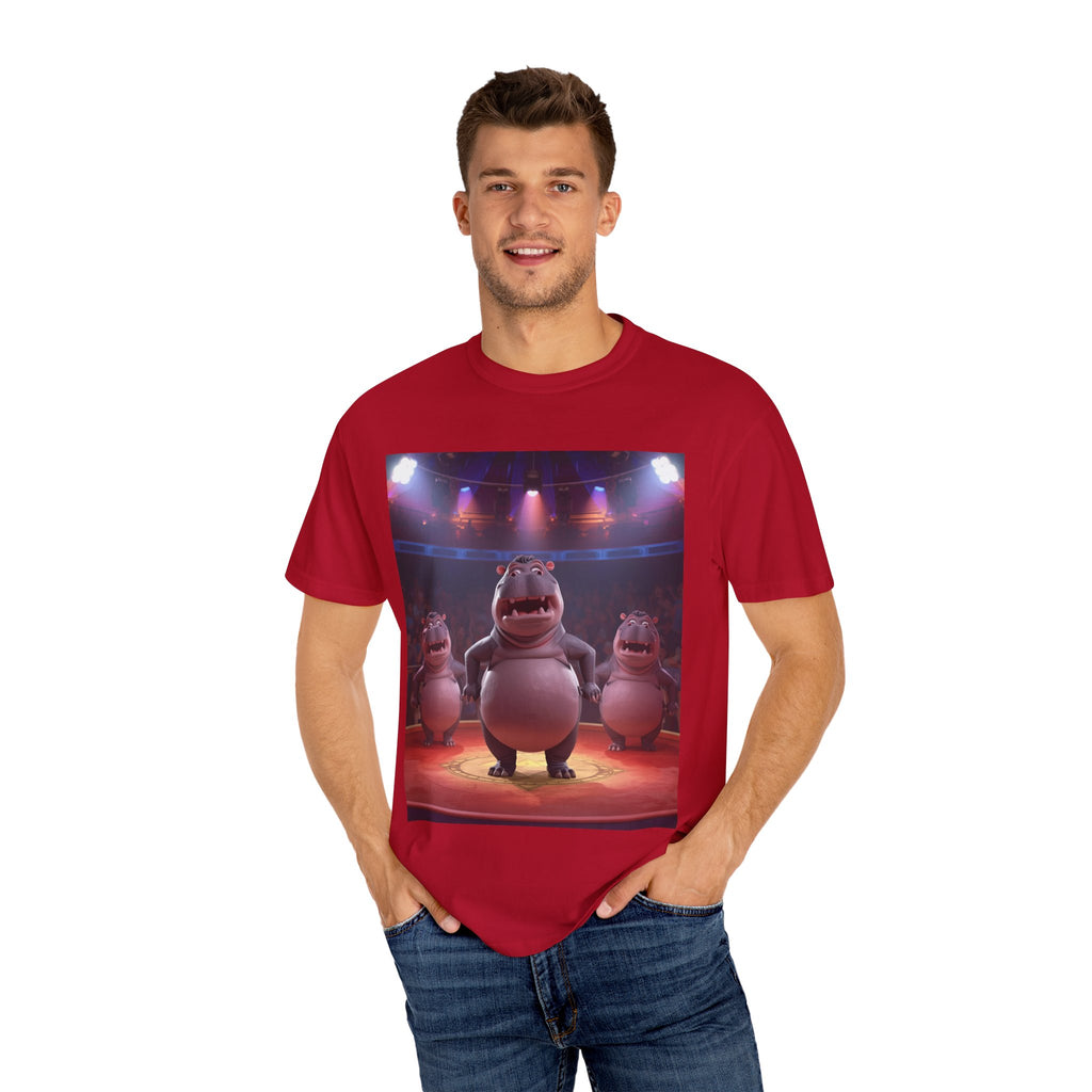 Fun Hippo Performance T-Shirt, Unisex Cotton Tee, Cartoon T-shirt, Gift for Kids, Animal Lover Shirt, Birthday Party Apparel