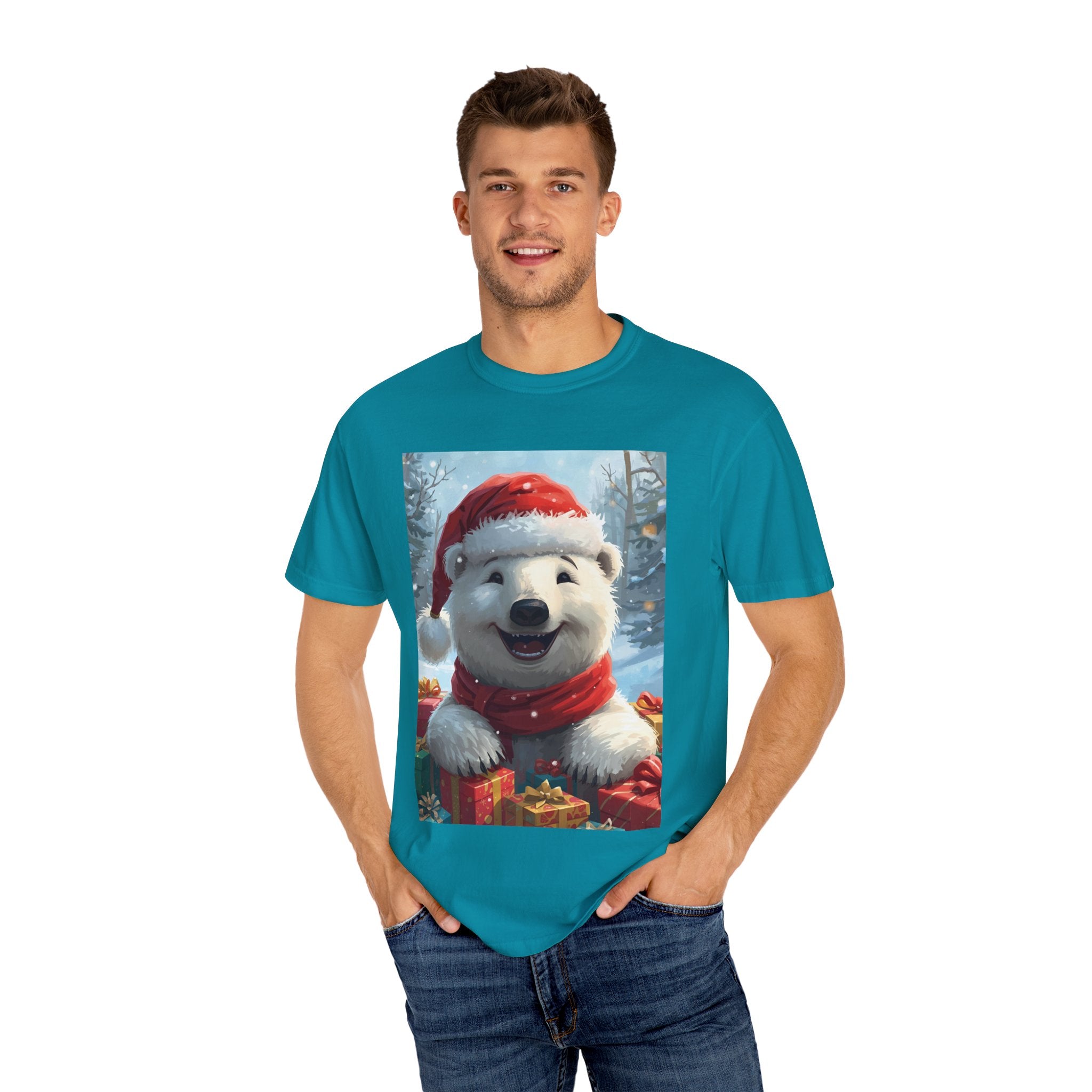 Christmas Polar Bear T-Shirt, Holiday Tee, Winter Apparel, Gift For Animal Lovers, Festive Casual Wear
