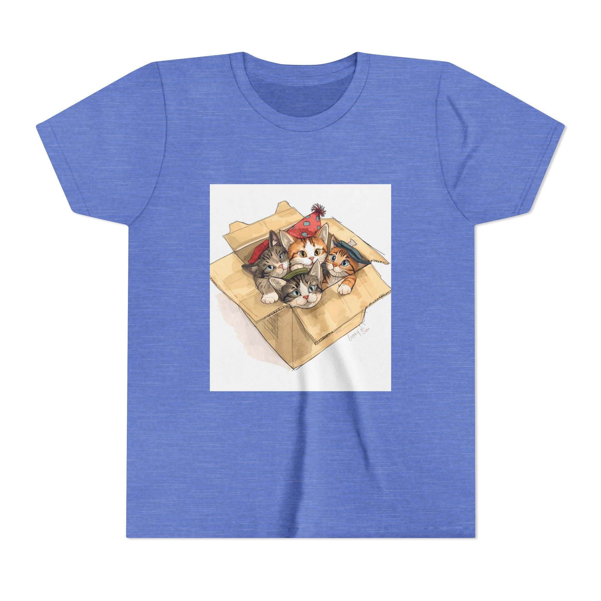 Cute Kittens In Box Youth Short Sleeve Tee
