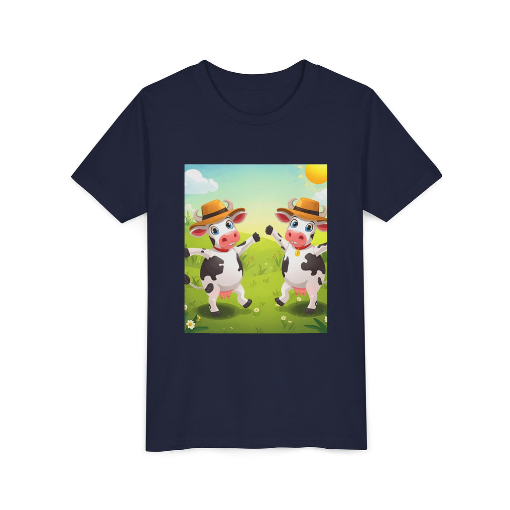 Cute Cow Fun Farm Youth Short Sleeve Tee