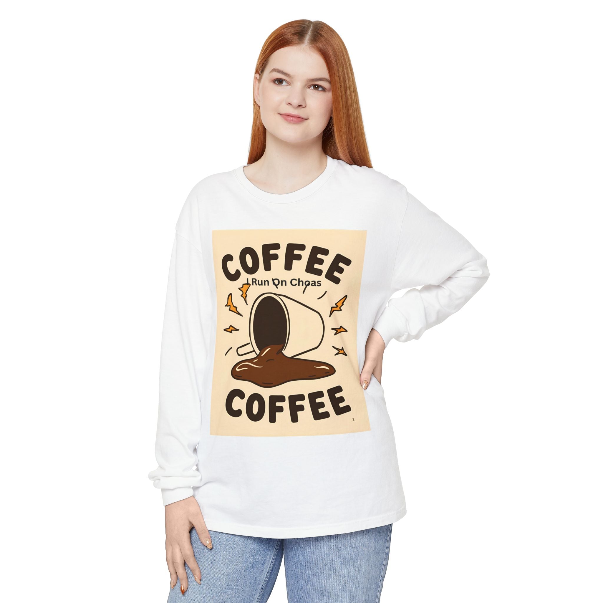Coffee Coffee Unisex Garment-dyed Long Sleeve T-Shirt