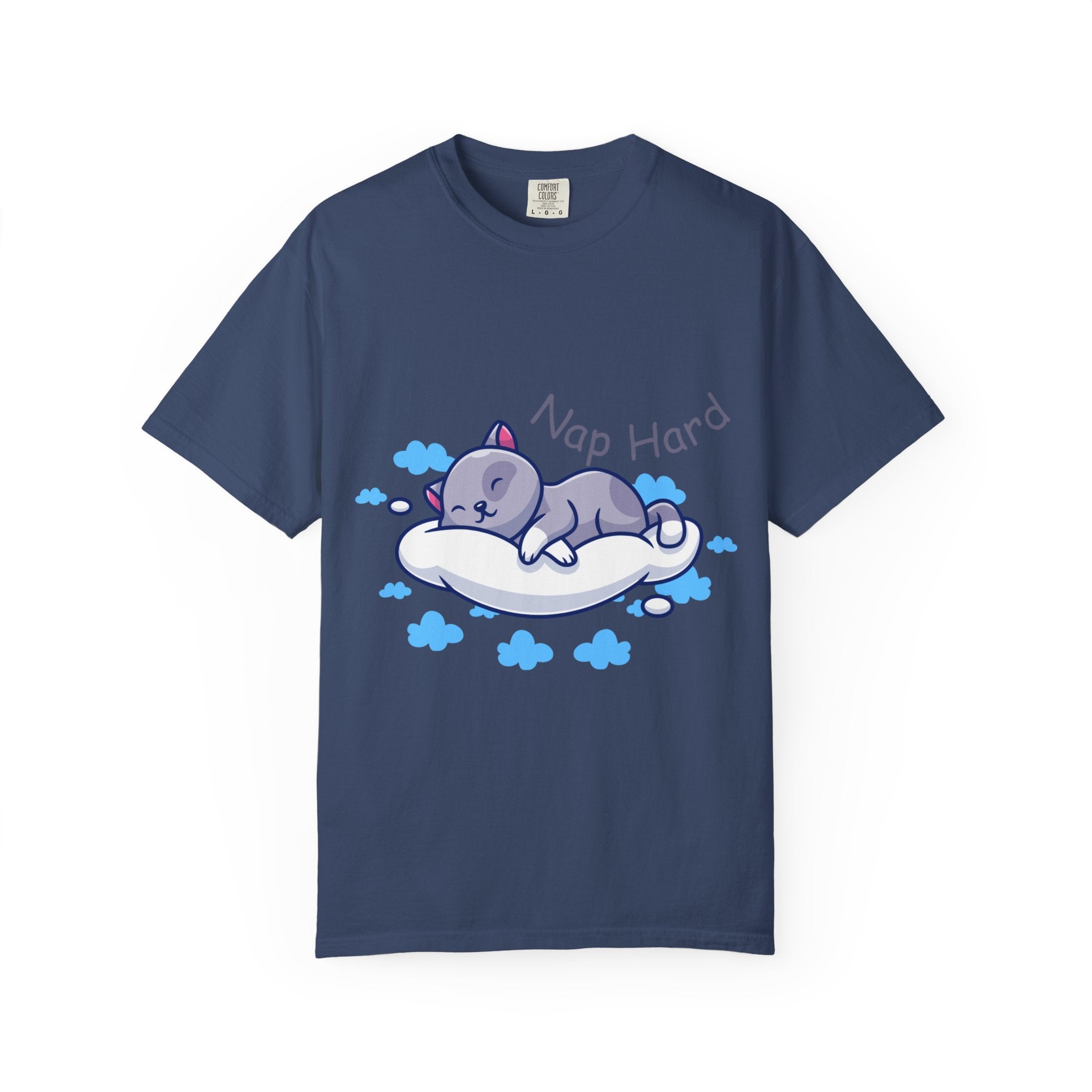 Cat Nap Graphic T-shirt, Cute Cat Tee, Relaxed Fit Apparel, Gift for Cat Lovers, Cozy Lounge Wear, Funny Pet Humor Top
