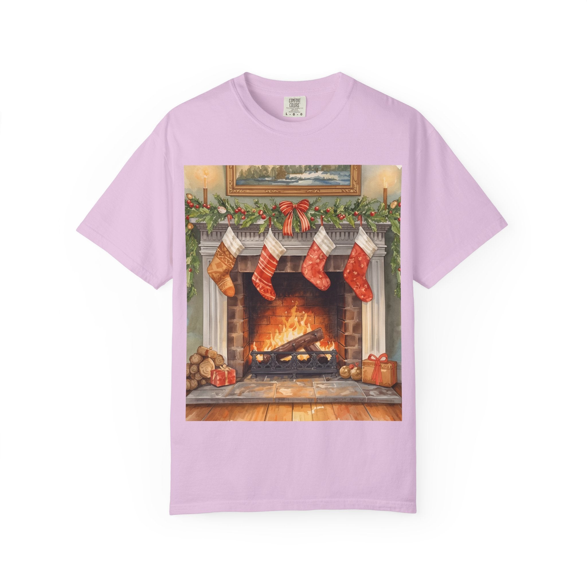Cozy Christmas Fireplace T-Shirt | Unisex Holiday Tee | Gift for Him/Her | Festive Layering Top | Merry Christmas Apparel