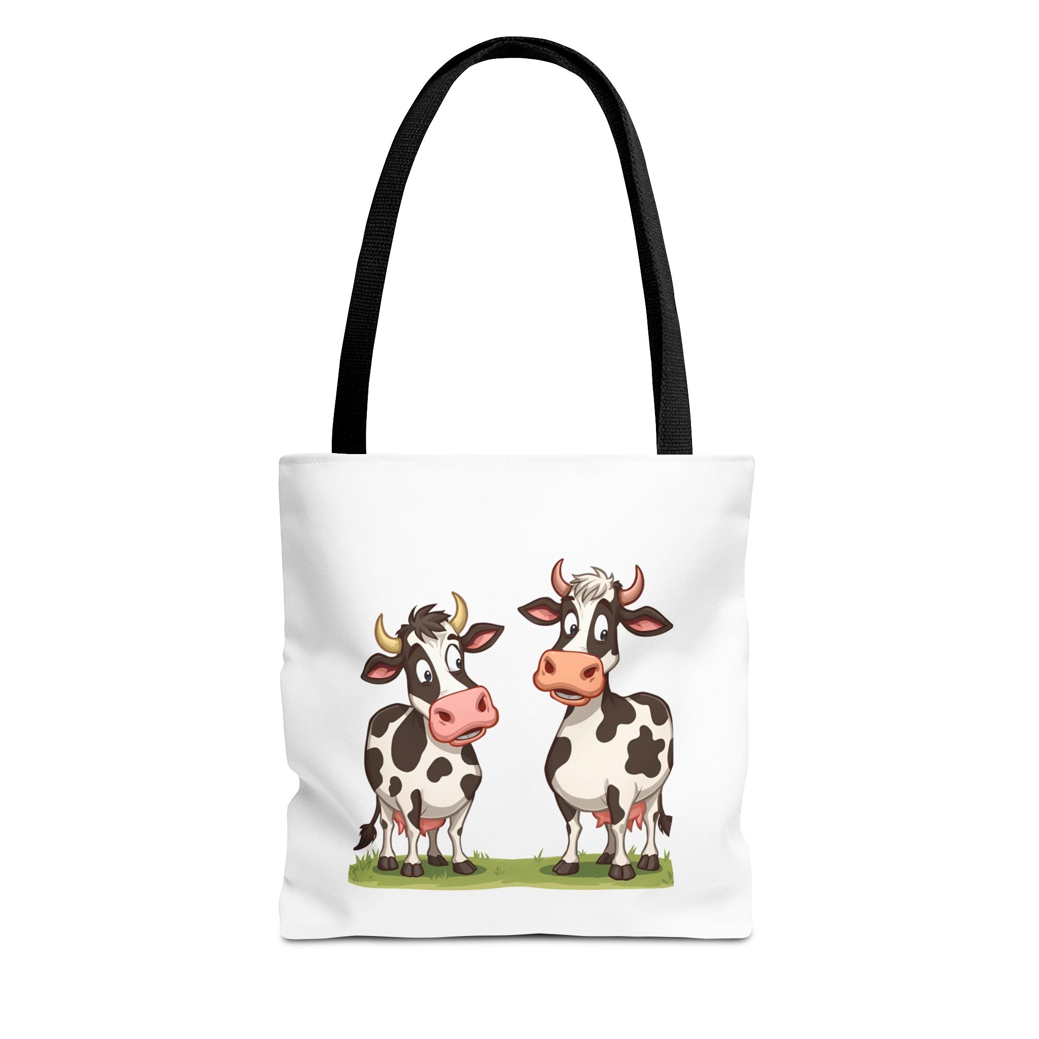 Cute Cow Print Tote Bag, Reusable Shopping Bag, Farmer's Market Tote, Animal Lover Gift, Floral Cow Pattern Bag