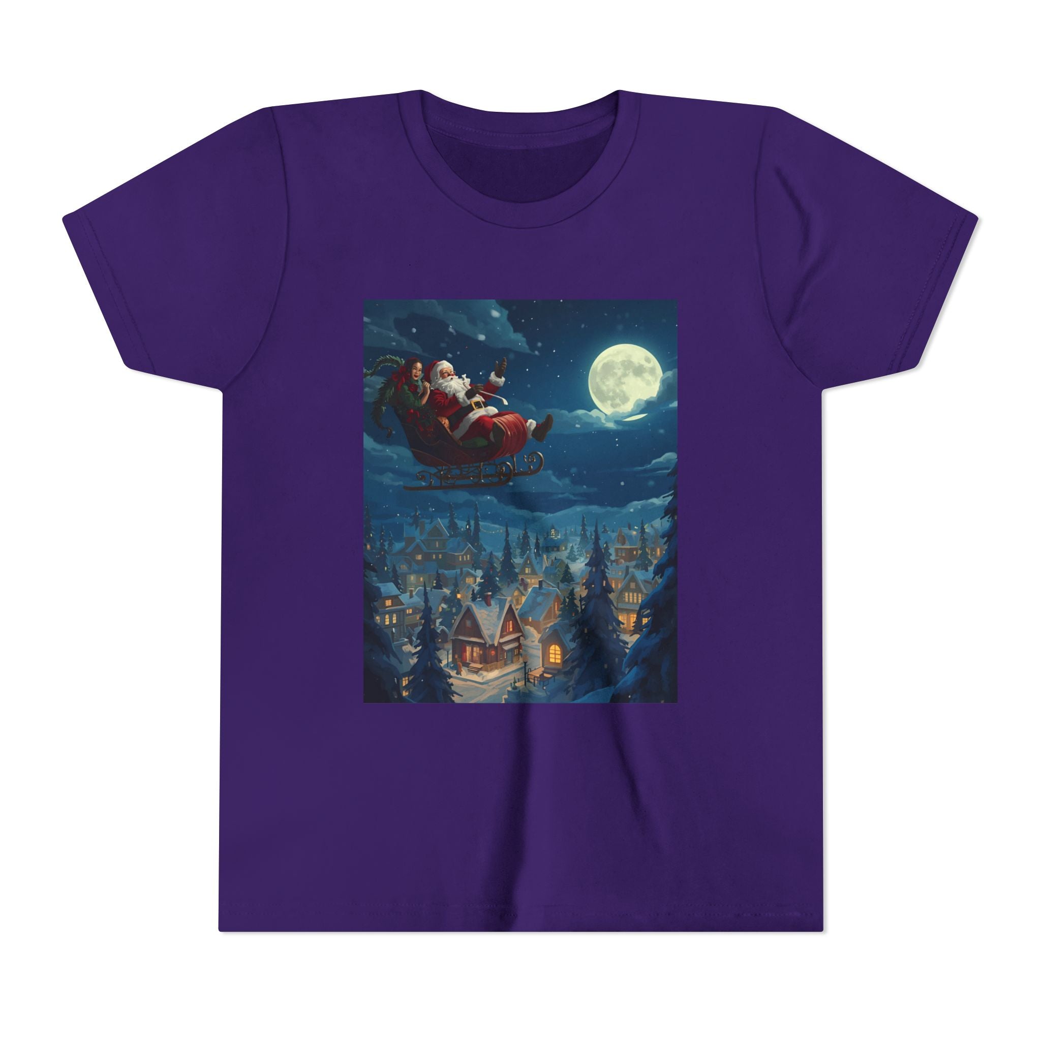Christmas Santa Sleigh Youth Short Sleeve Tee