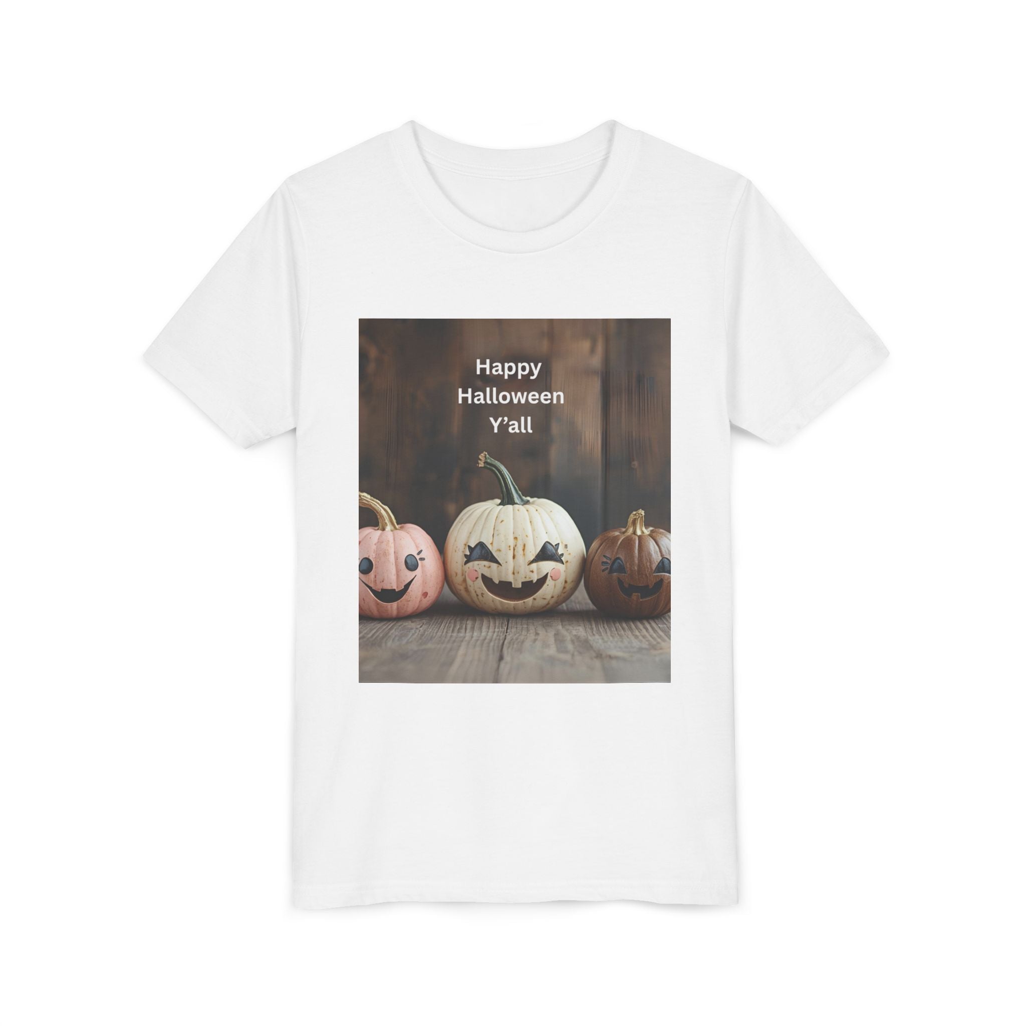Happy Halloween Youth Tee, Kids Halloween Shirt, Pumpkin T-Shirt, Fall Festival Apparel, Trick or Treat Wear, Spooky Season Top