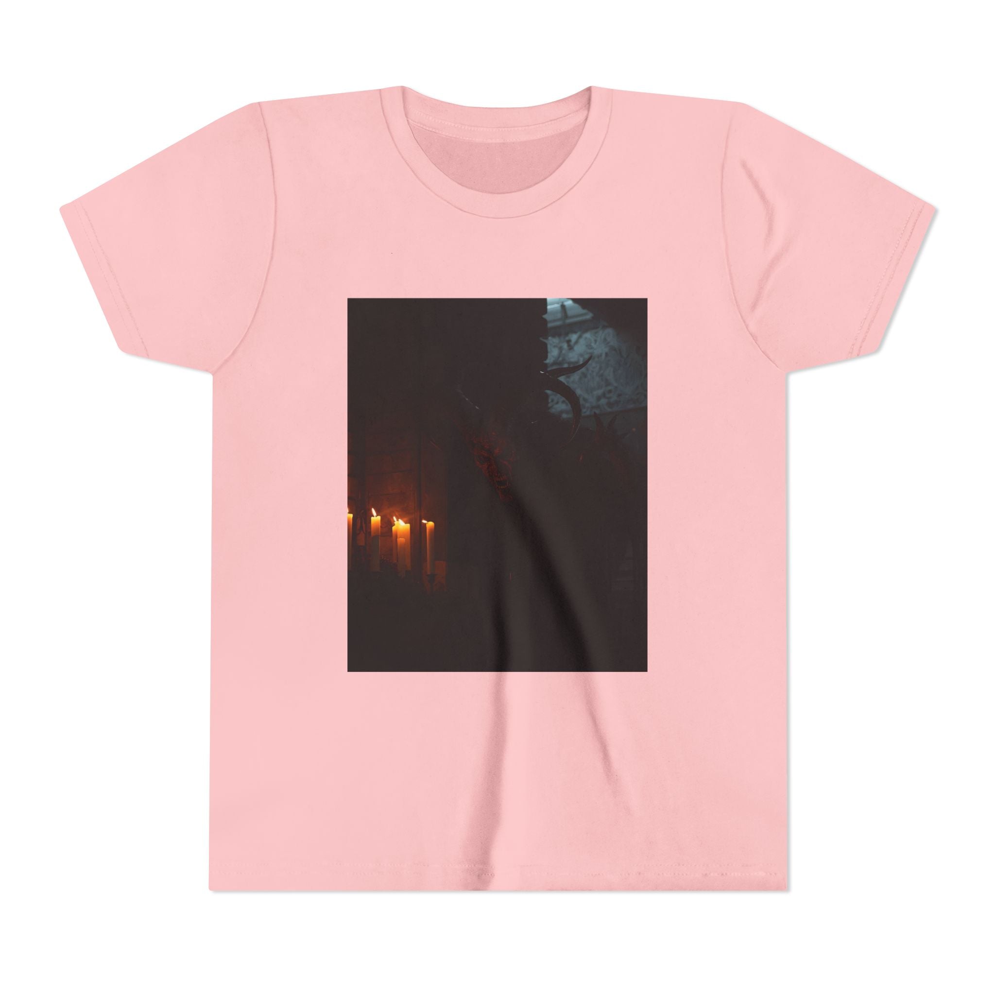 Spooky Halloween Pumpkin Shadow Youth Short Sleeve Tee